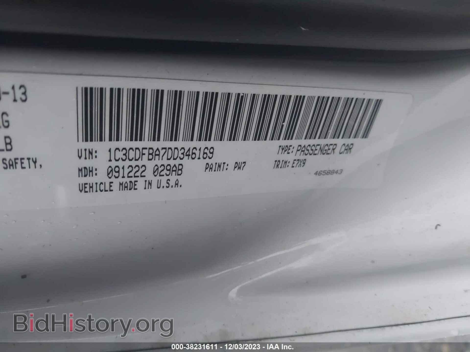 2013 DODGE DART - VIN: 1C3CDFBA7DD346169 - Фото 9