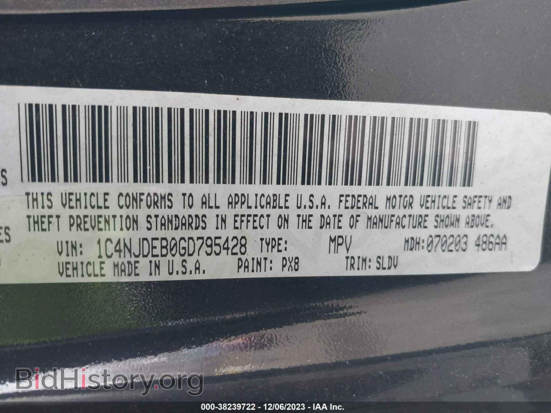 2016 JEEP COMPASS - VIN: 1C4NJDEB0GD795428 - Фото 9