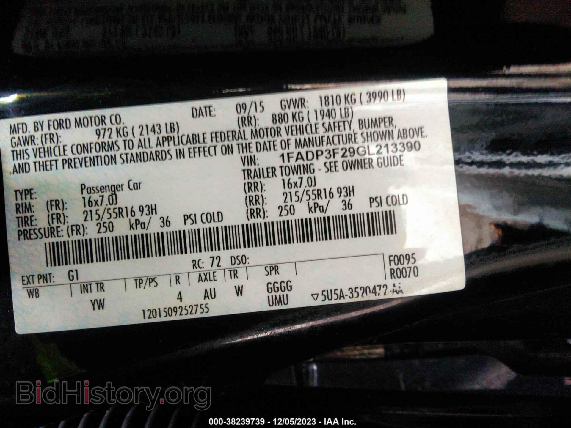 2016 FORD FOCUS - VIN: 1FADP3F29GL213390 - Фото 9