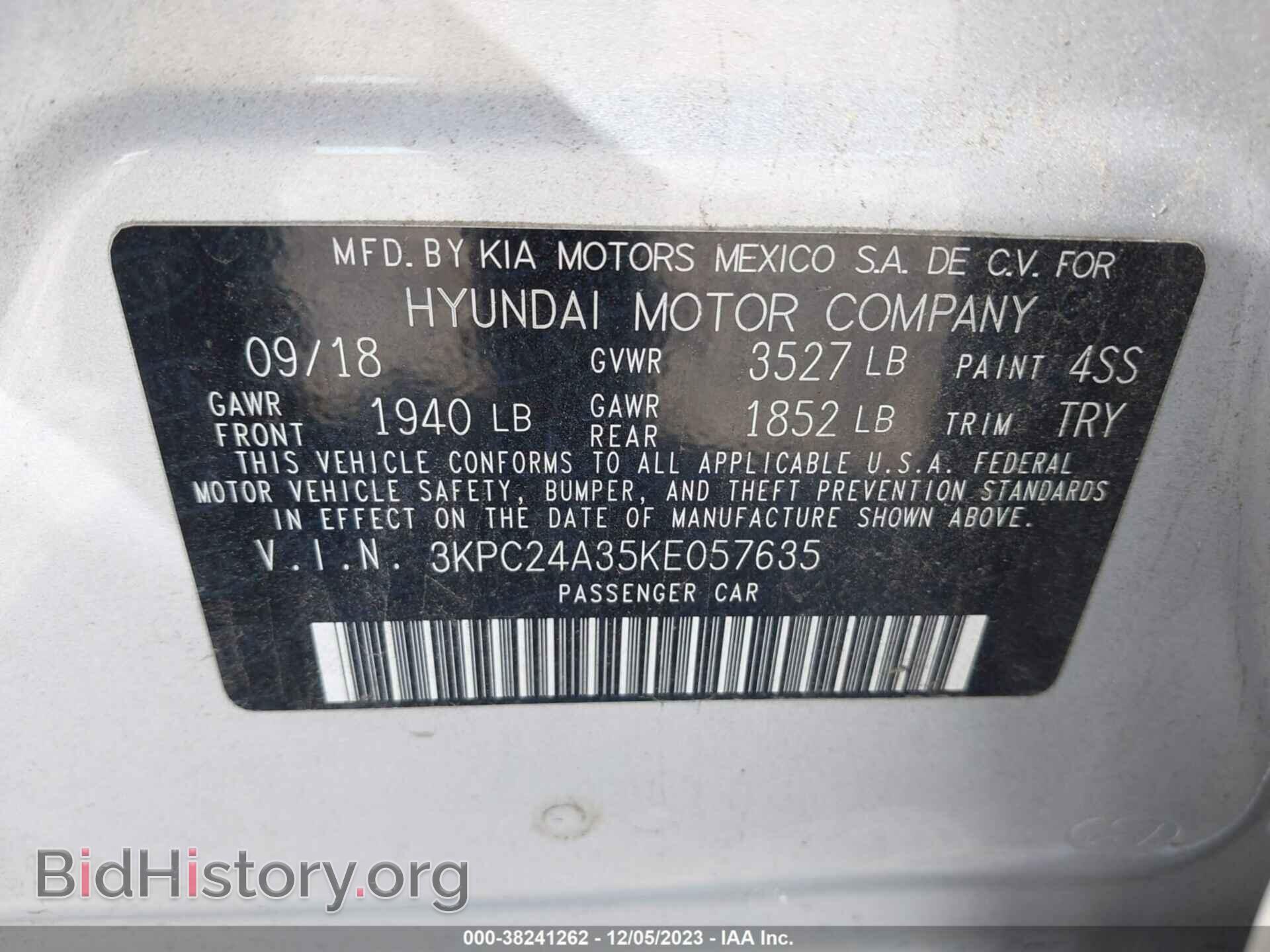 2019 HYUNDAI ACCENT - VIN: 3KPC24A35KE057635 - Фото 9