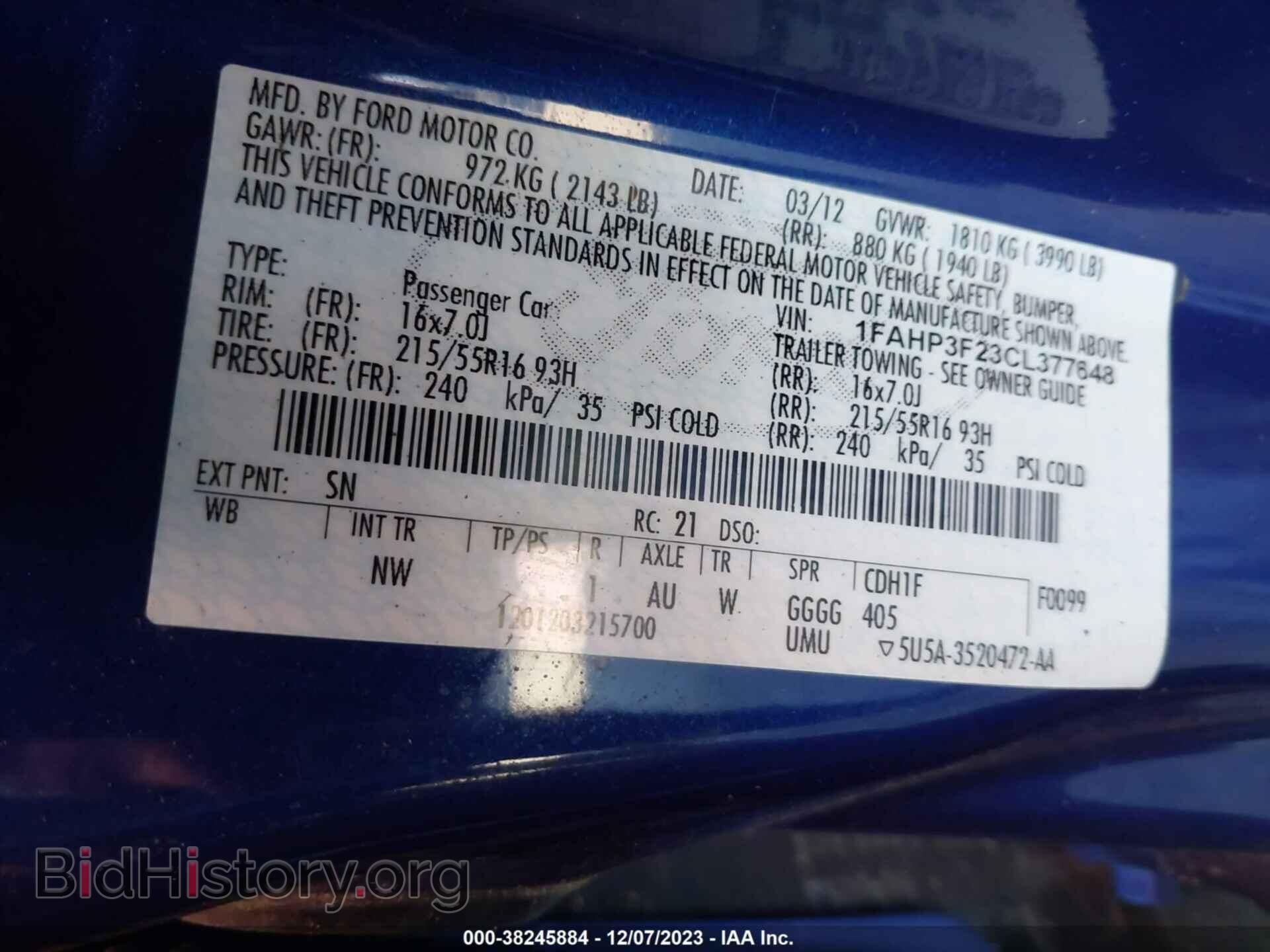 2012 FORD FOCUS - VIN: 1FAHP3F23CL377648 - Photo 9