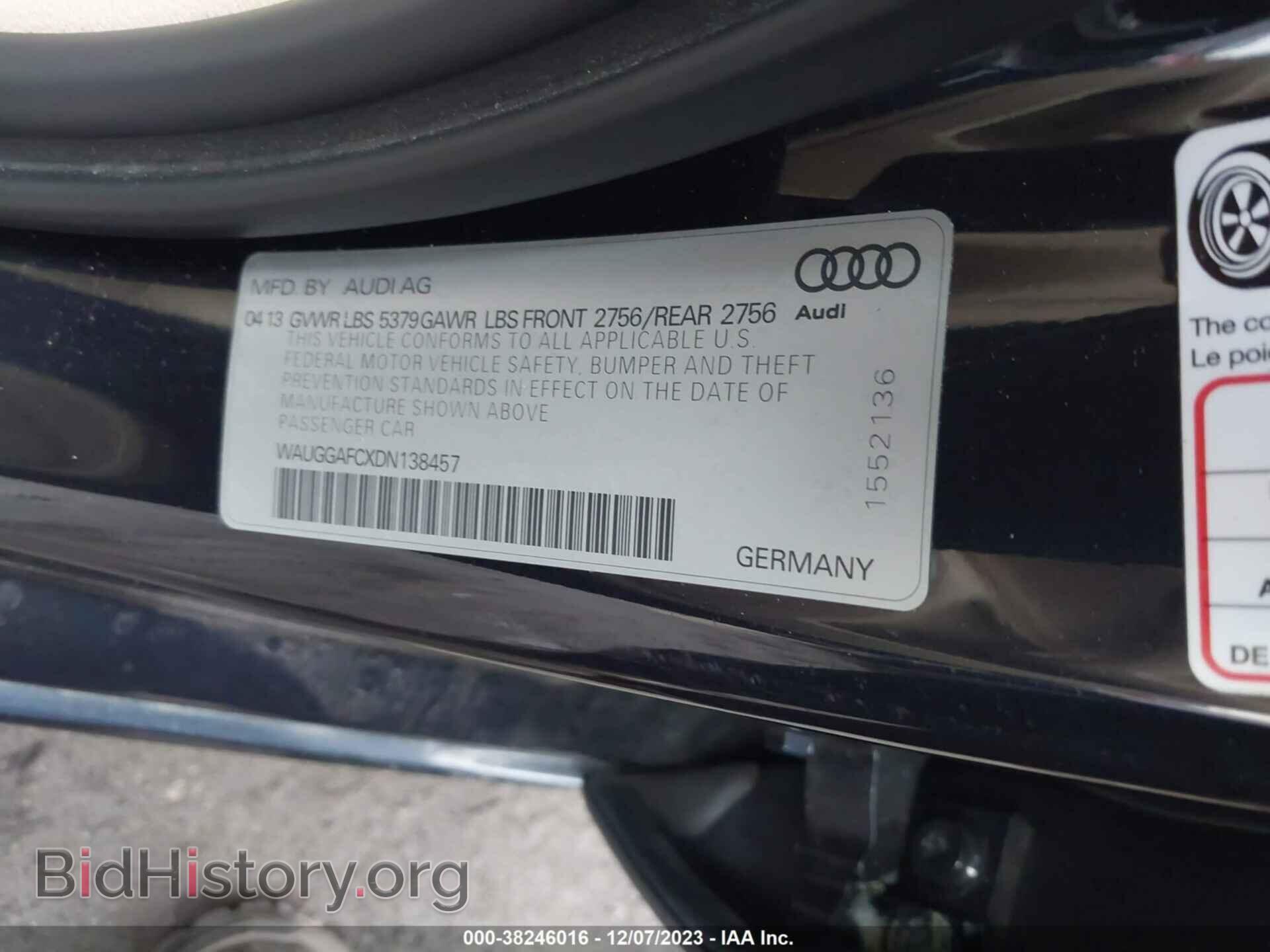 2013 AUDI A6 - VIN: WAUGGAFCXDN138457 - Фото 9