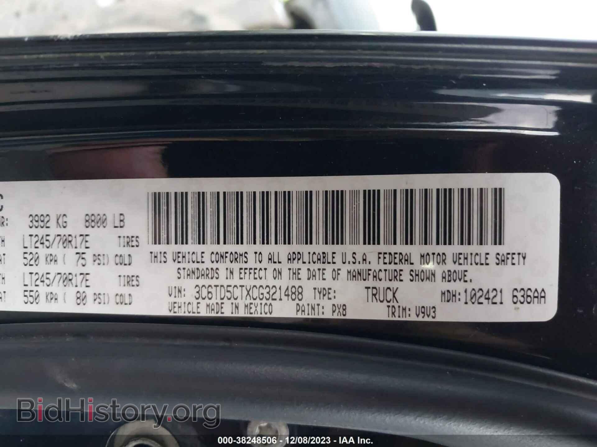 2012 RAM 2500 - VIN: 3C6TD5CTXCG321488 - Photo 9