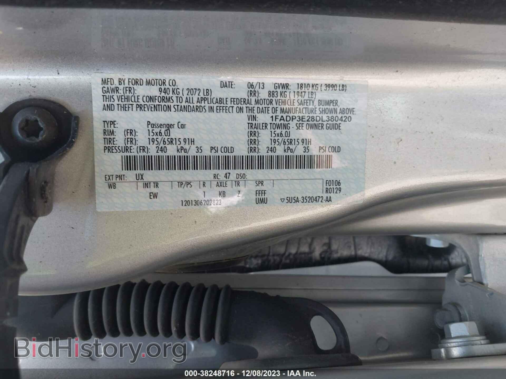 2013 FORD FOCUS - VIN: 1FADP3E28DL380420 - Фото 9
