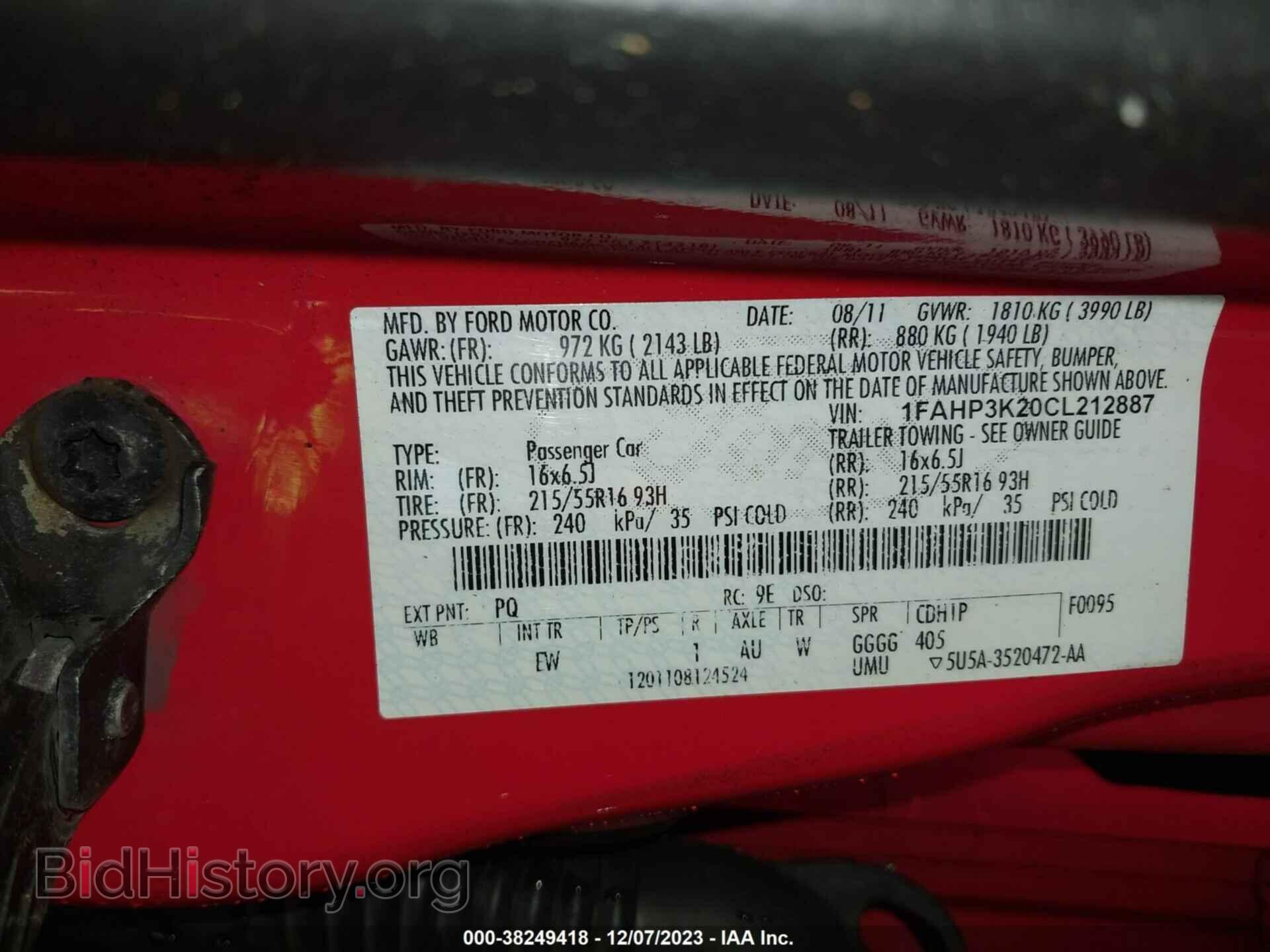 2012 FORD FOCUS - VIN: 1FAHP3K20CL212887 - Photo 9