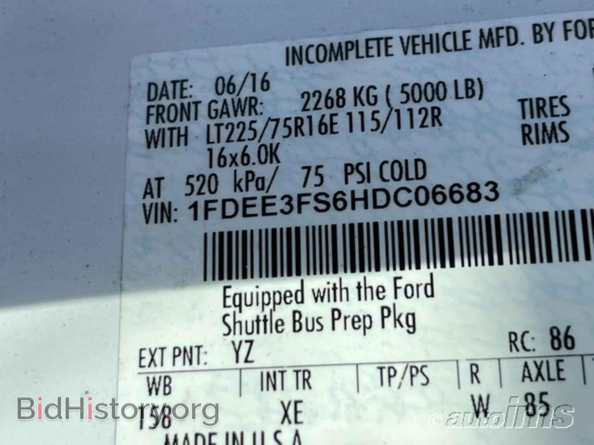 2017 FORD E-350 CUTAWAY - VIN: 1FDEE3FS6HDC06683 - Фото 2