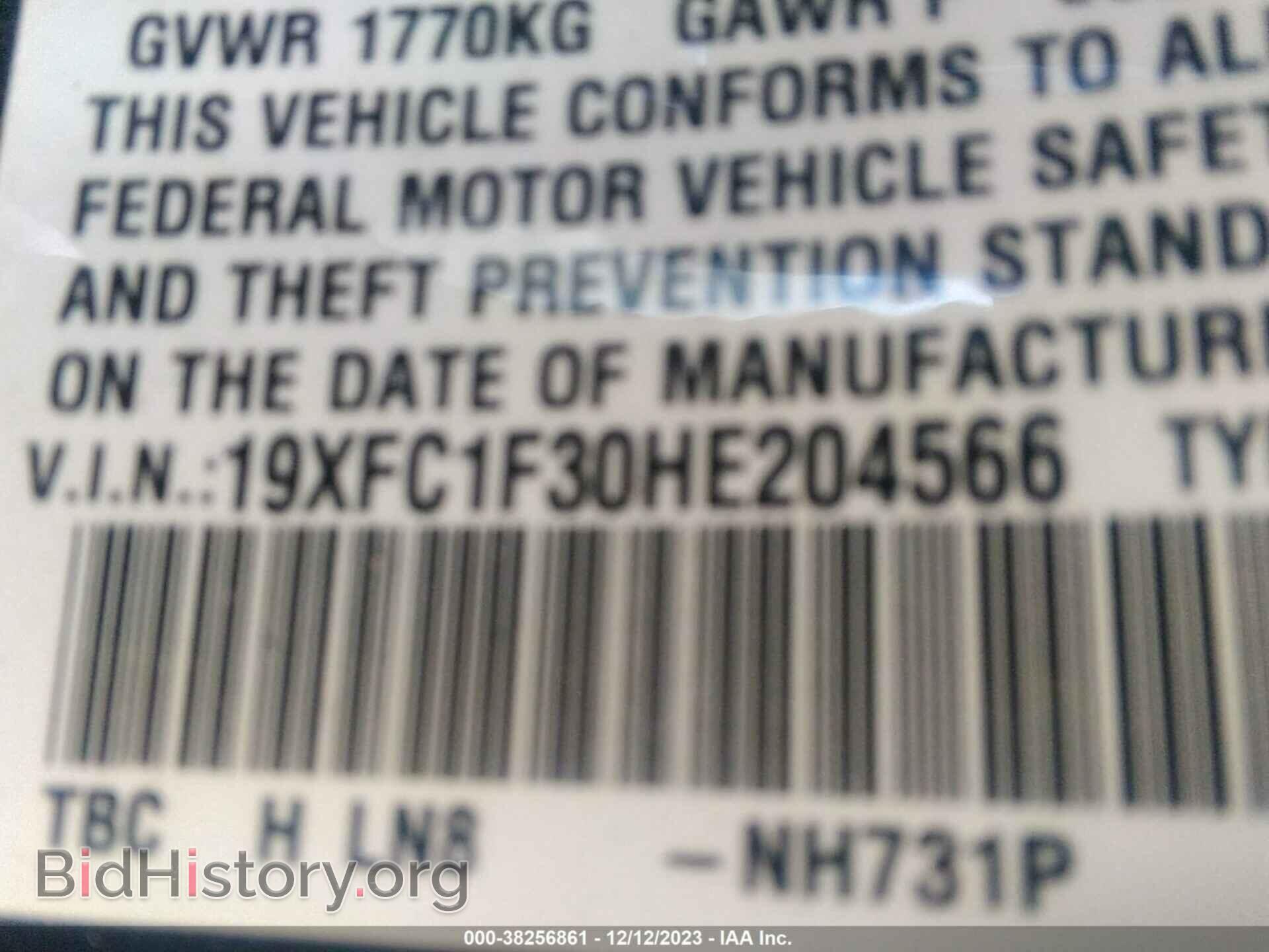 2017 HONDA CIVIC - VIN: 19XFC1F30HE204566 - Фото 9