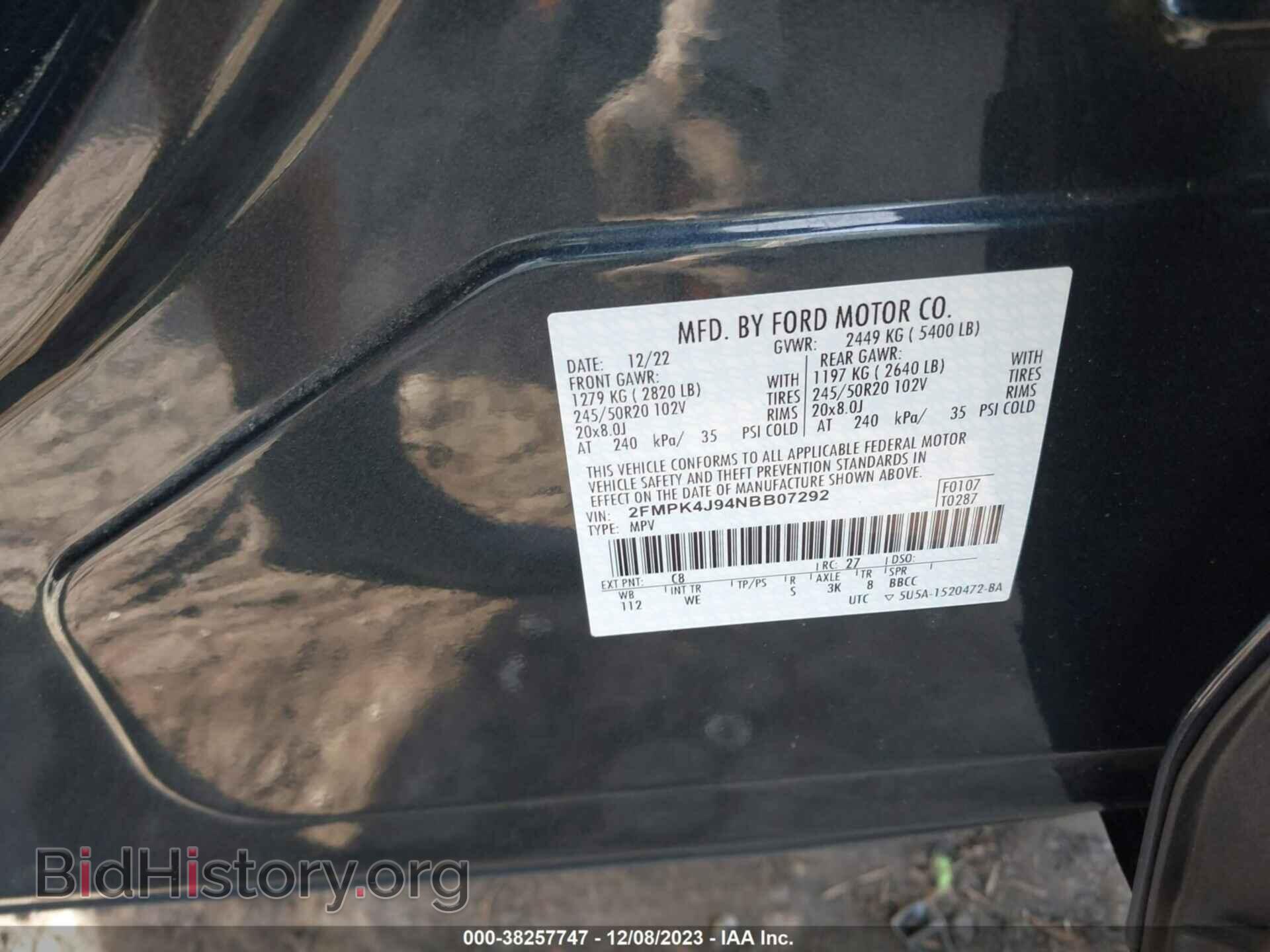 2022 FORD EDGE - VIN: 2FMPK4J94NBB07292 - Фото 9