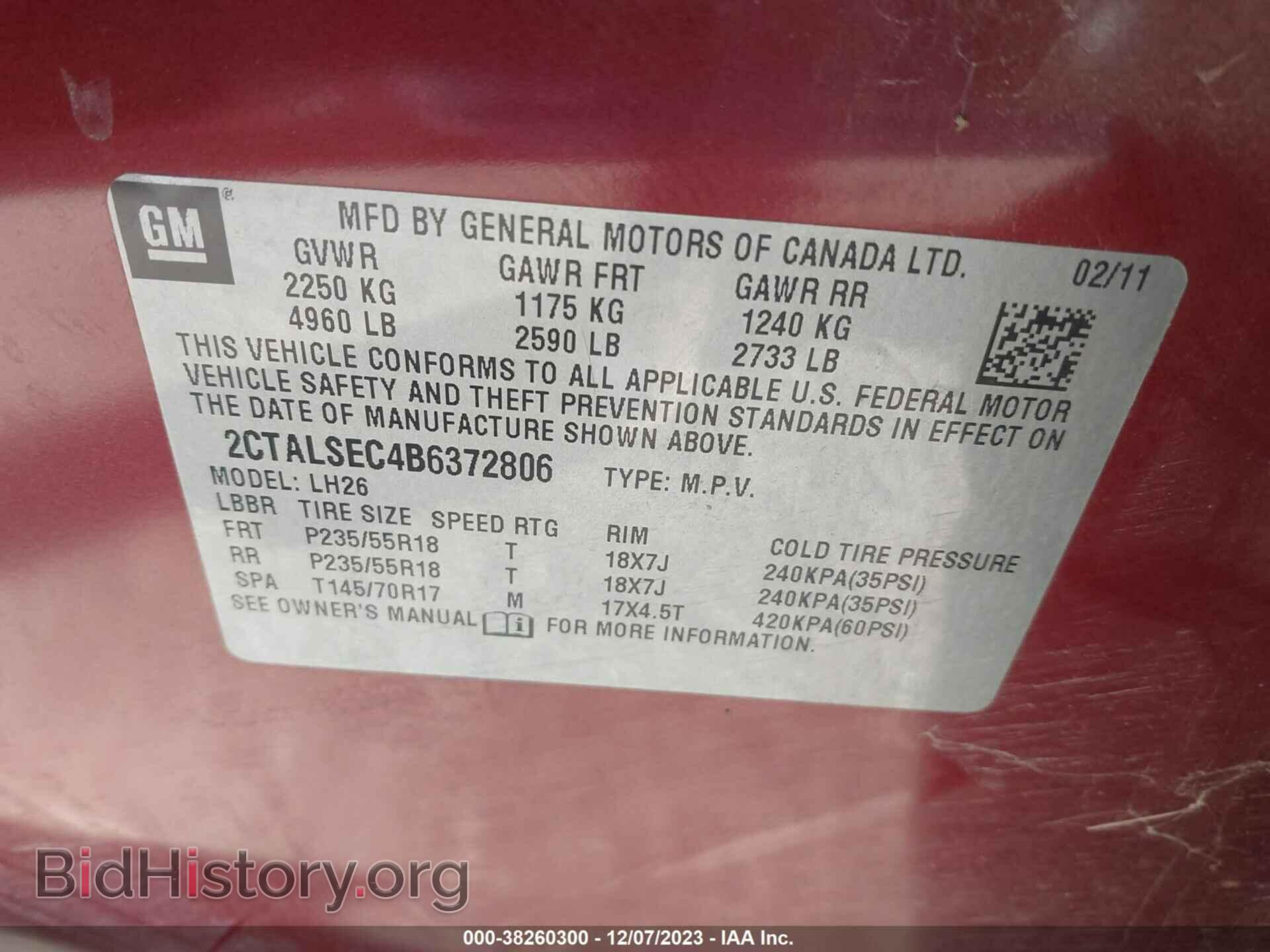 2011 GMC TERRAIN - VIN: 2CTALSEC4B6372806 - Фото 9