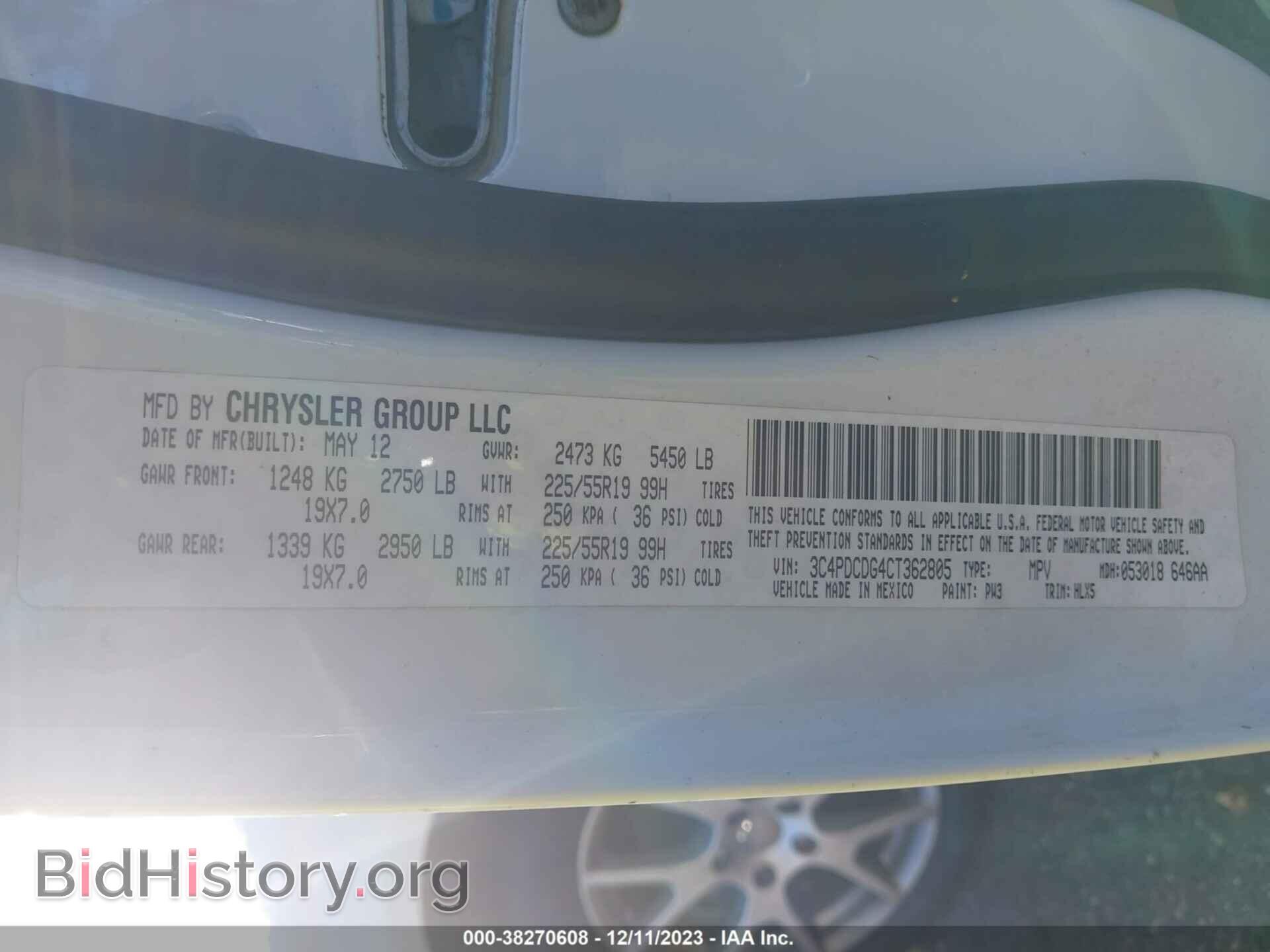 2012 DODGE JOURNEY - VIN: 3C4PDCDG4CT362805 - Photo 9