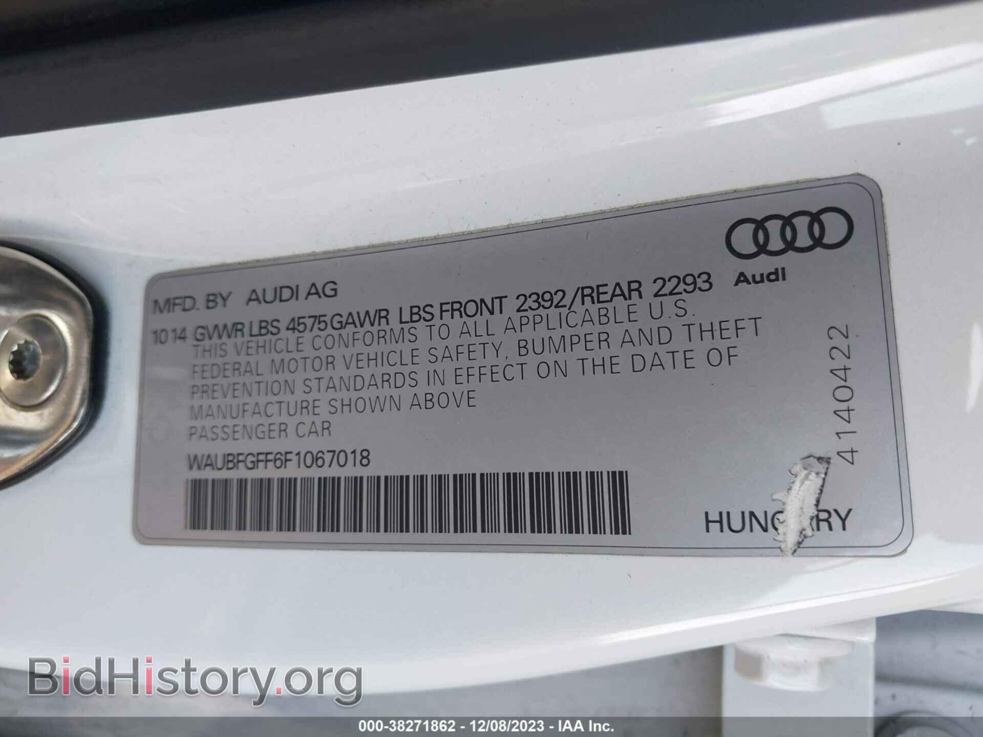 2015 AUDI A3 - VIN: WAUBFGFF6F1067018 - Фото 9