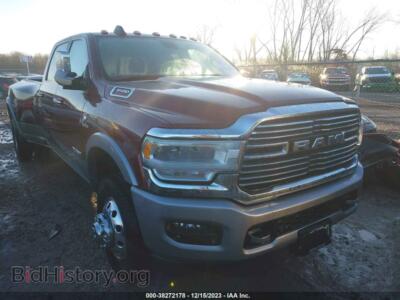 2021 RAM 3500 Laramie 4X4 8' Box, burgundy — VIN 3C63RRJL5MG552909, IAAI