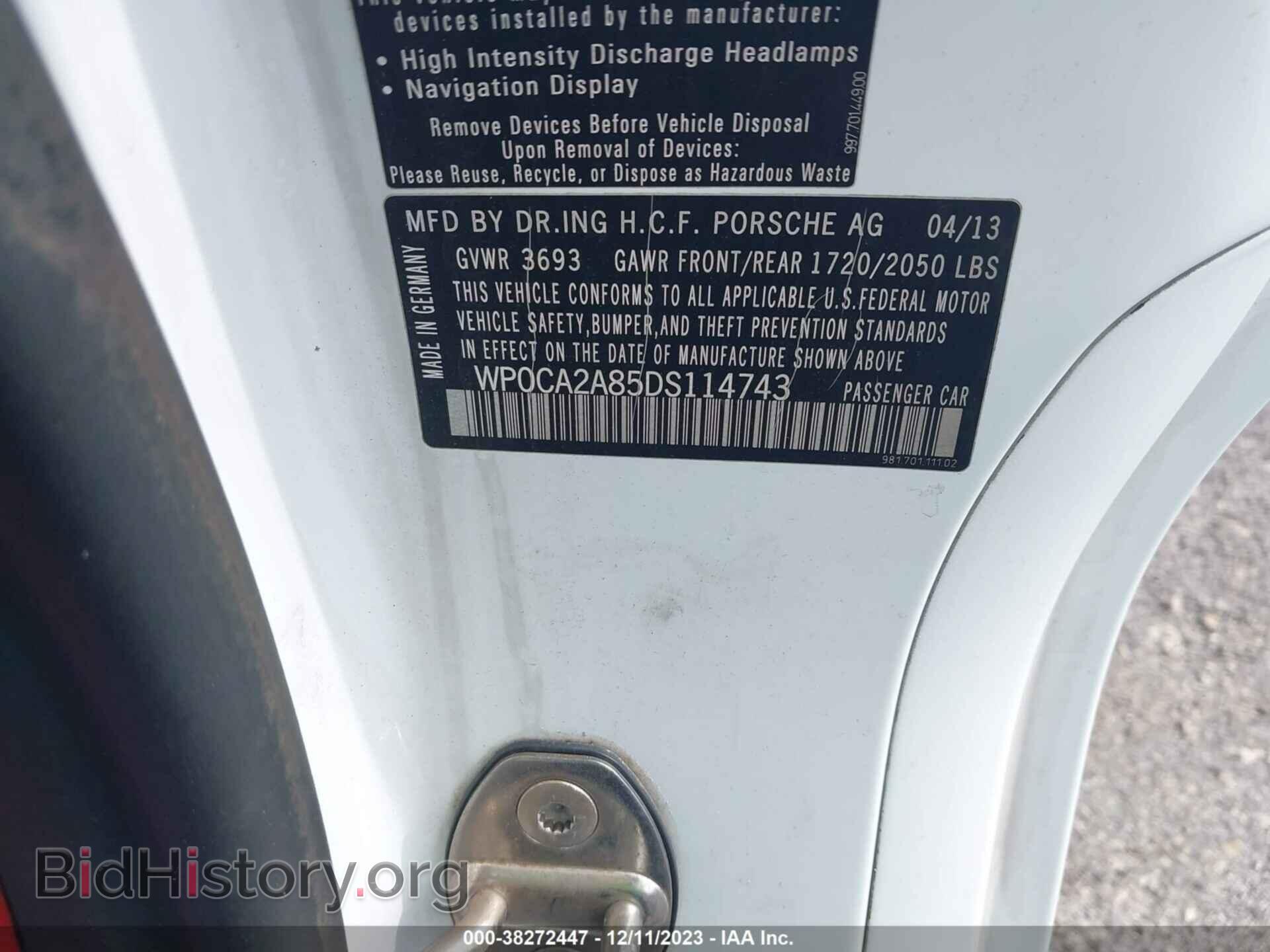 2013 PORSCHE BOXSTER - VIN: WP0CA2A85DS114743 - Photo 9