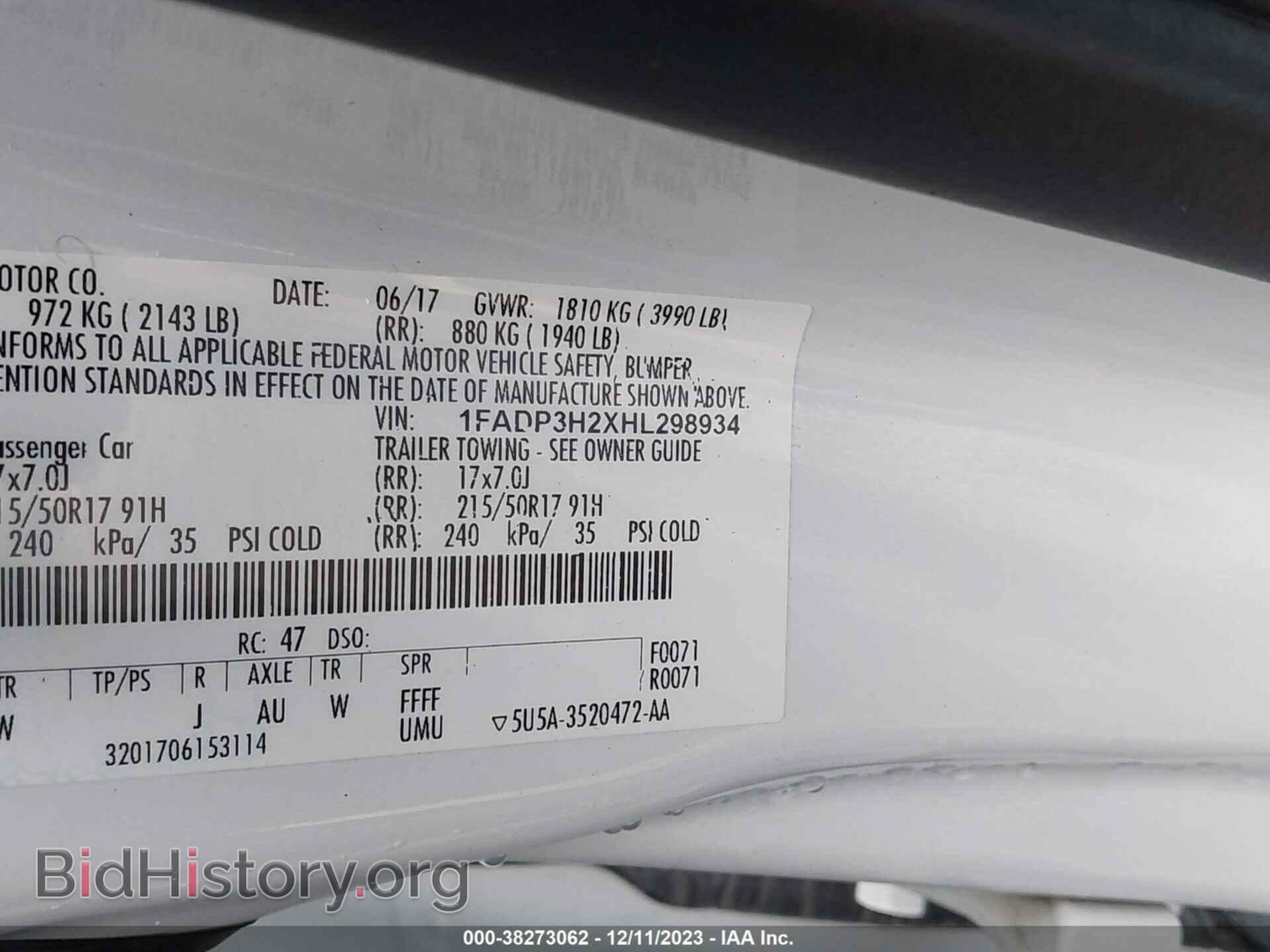 2017 FORD FOCUS - VIN: 1FADP3H2XHL298934 - Фото 9