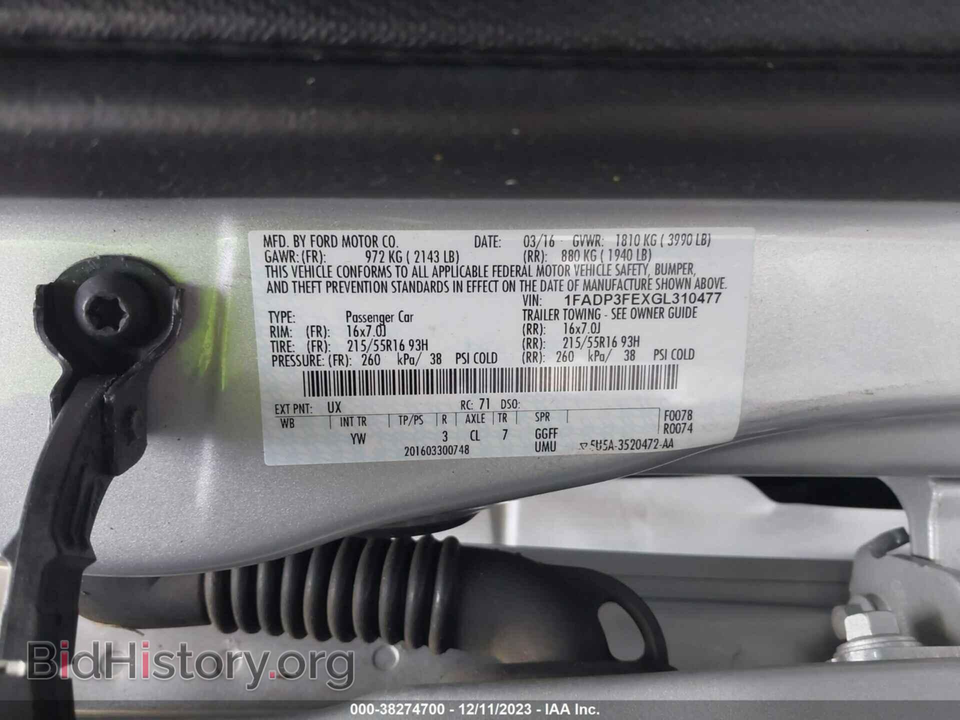 2016 FORD FOCUS - VIN: 1FADP3FEXGL310477 - Photo 9