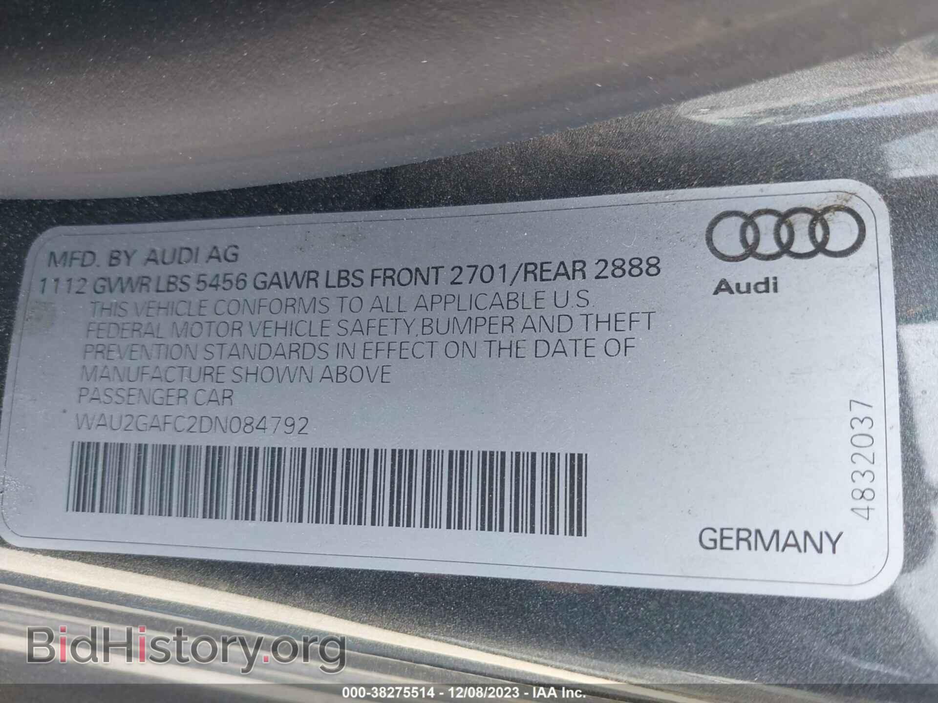2013 AUDI A7 - VIN: WAU2GAFC2DN084792 - Фото 9