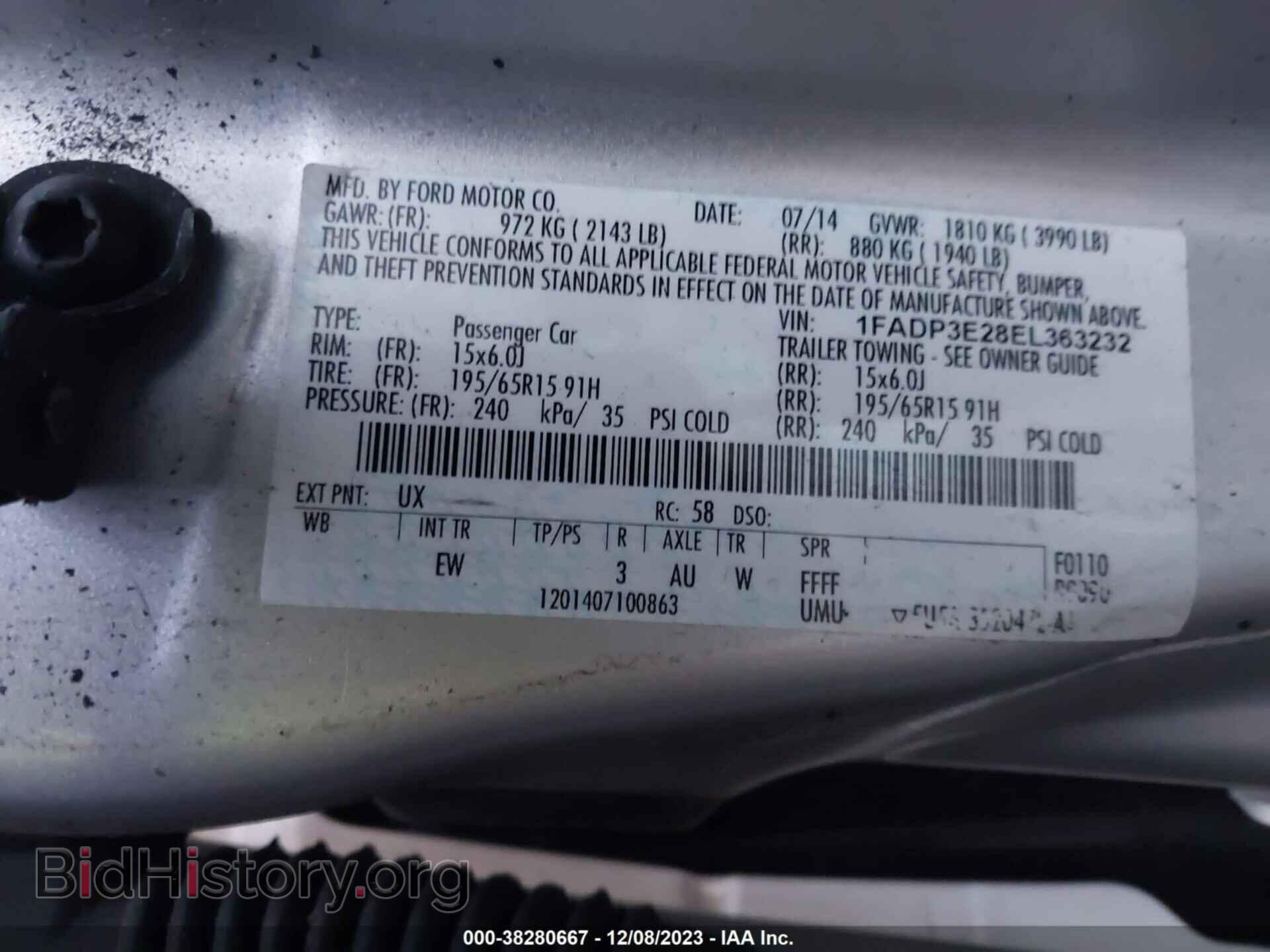 2014 FORD FOCUS - VIN: 1FADP3E28EL363232 - Photo 9