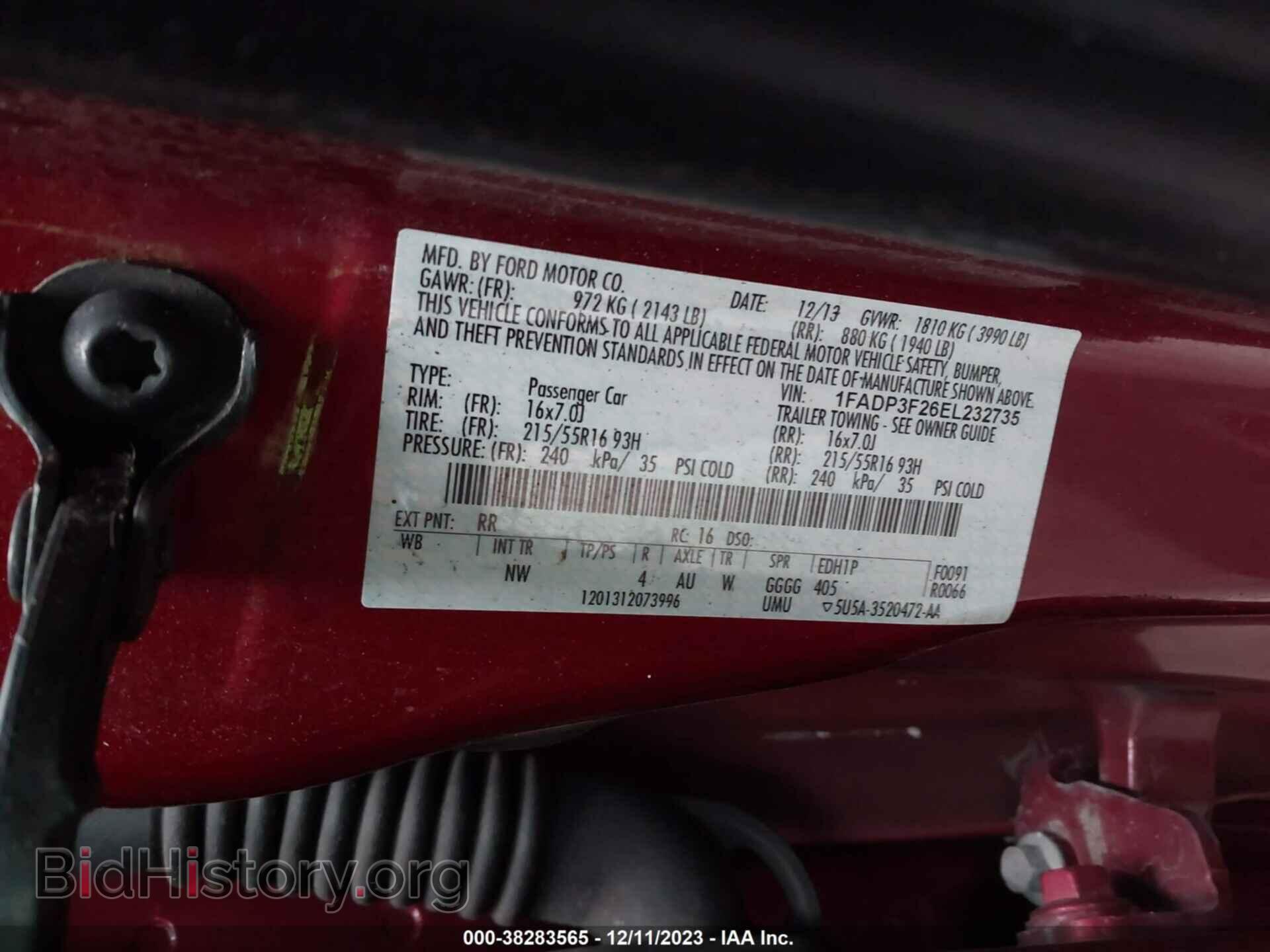 2014 FORD FOCUS - VIN: 1FADP3F26EL232735 - Фото 9