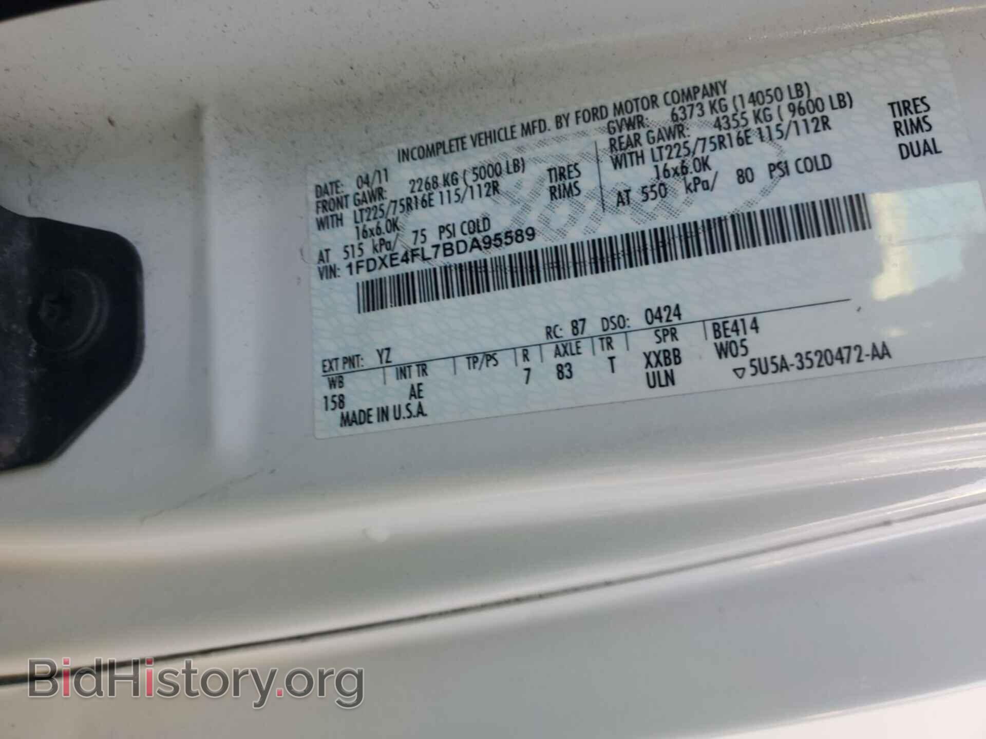 2011 FORD ECONOLINE - VIN: 1FDXE4FL7BDA95589 - Фото 2