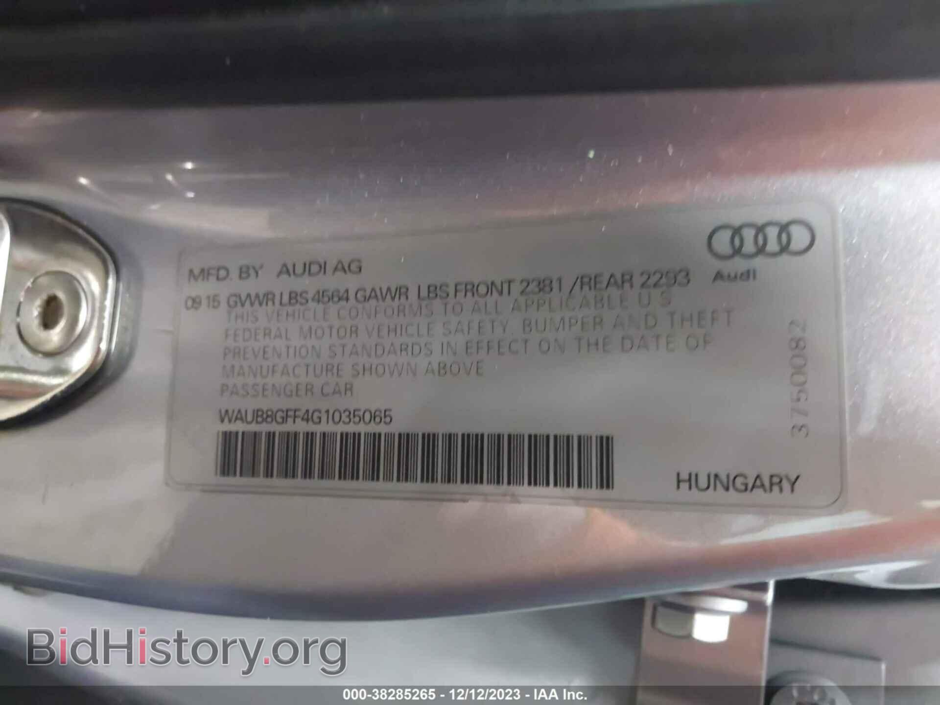 2016 AUDI A3 - VIN: WAUB8GFF4G1035065 - Фото 9