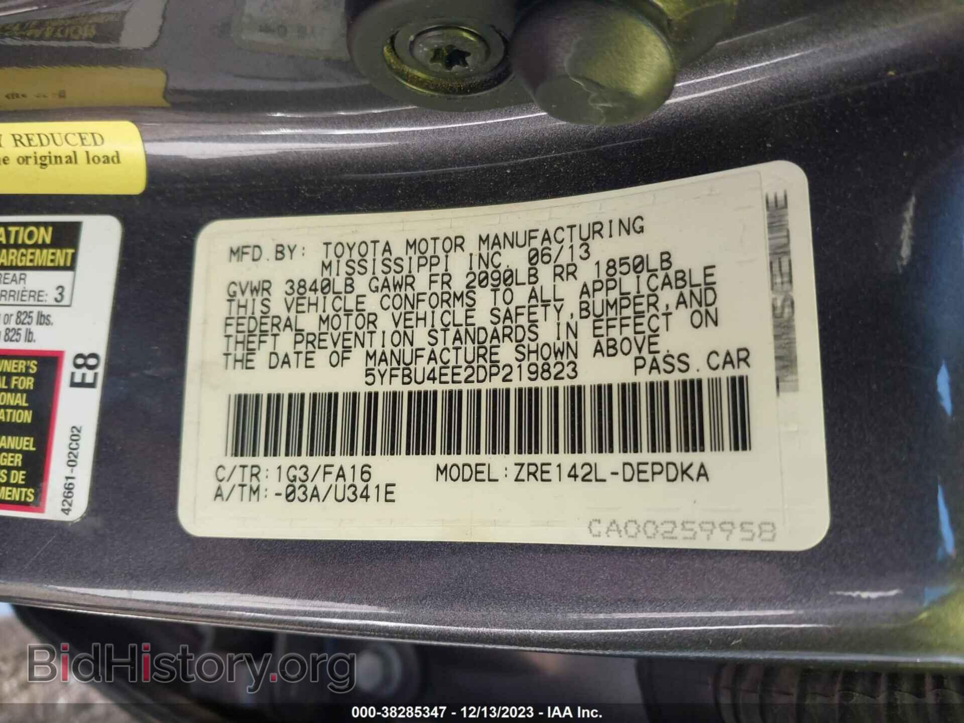2013 TOYOTA COROLLA - VIN: 5YFBU4EE2DP219823 - Photo 9