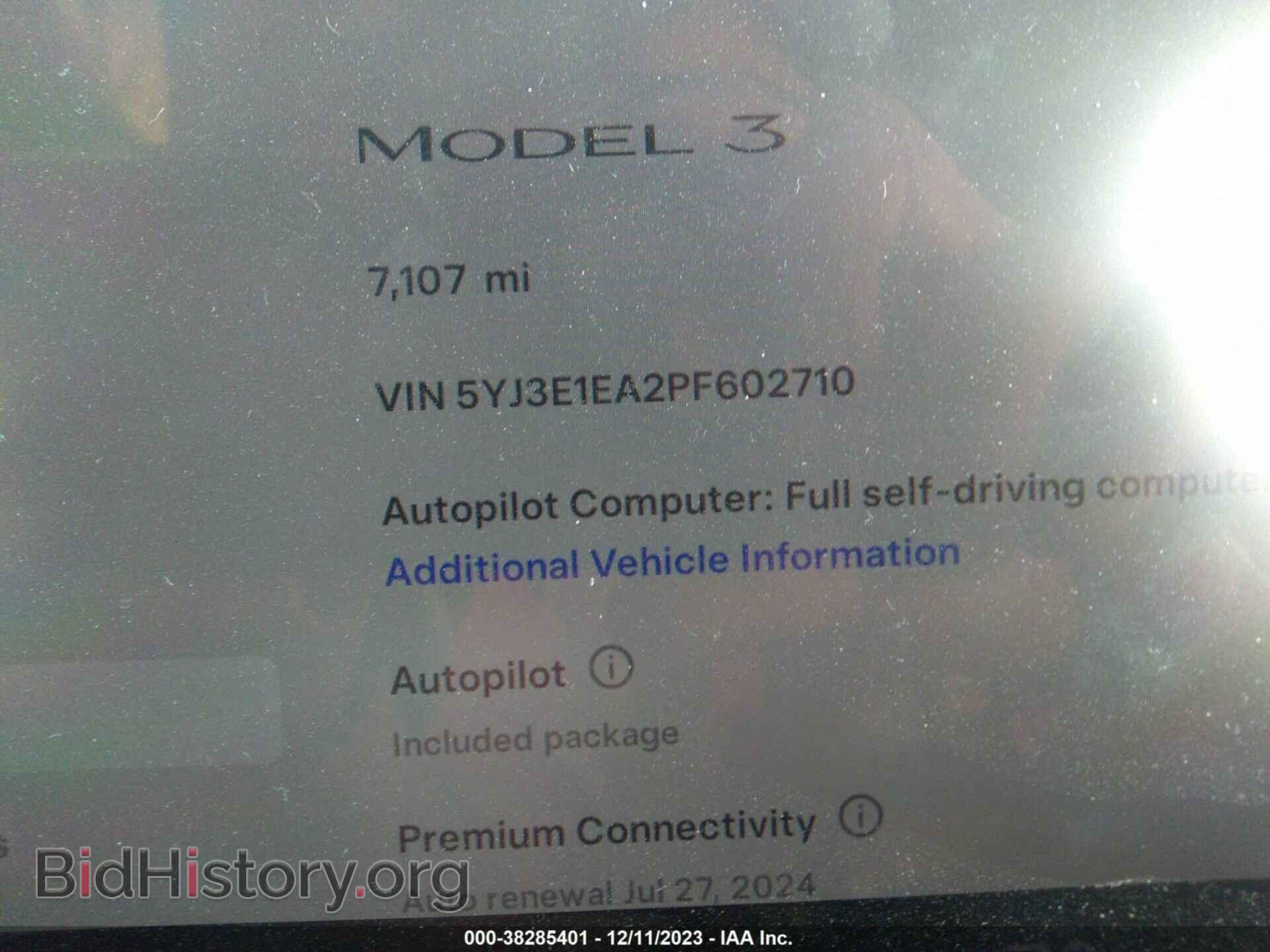 2023 TESLA MODEL 3 - VIN: 5YJ3E1EA2PF602710 - Фото 7