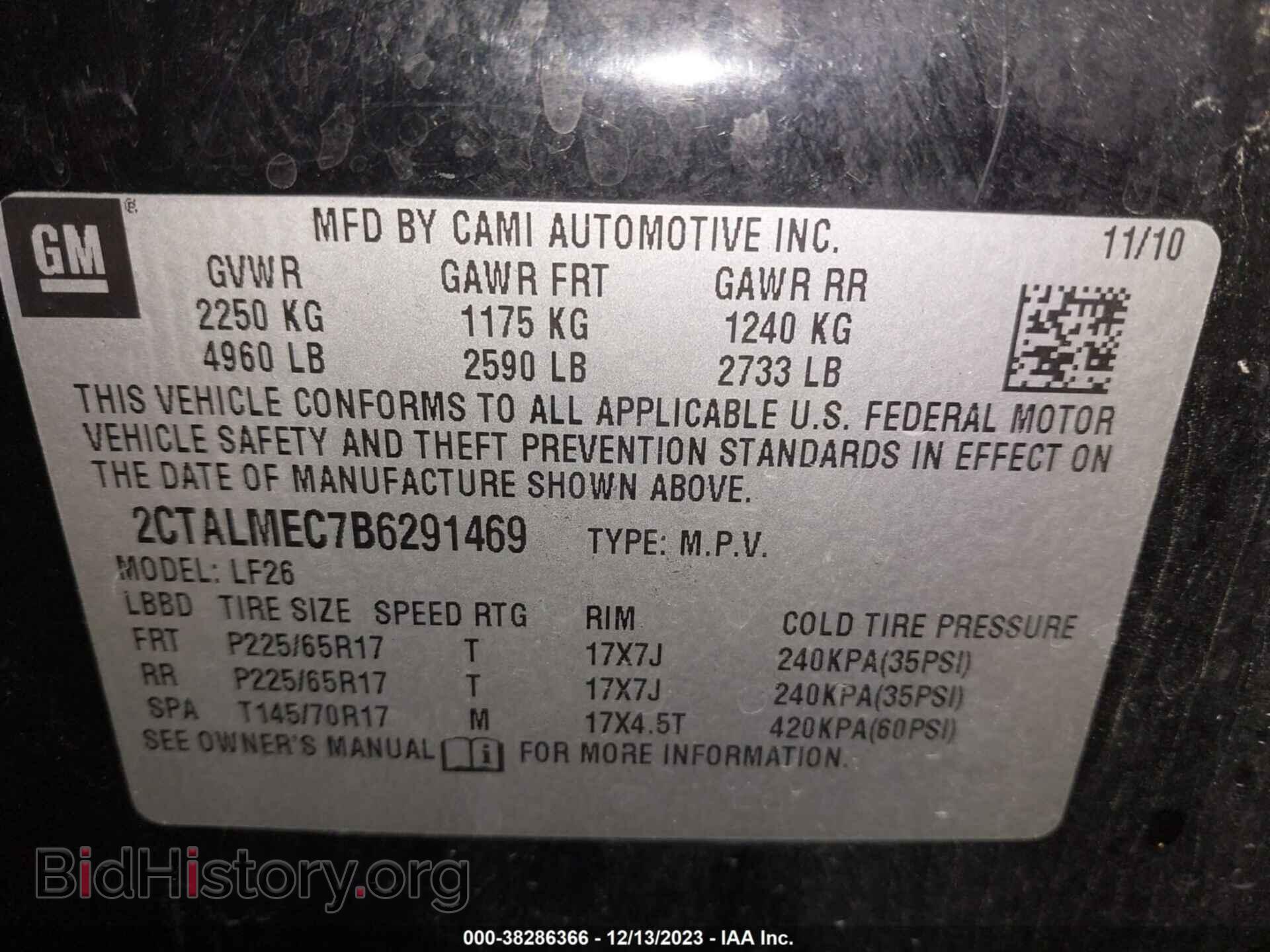 2011 GMC TERRAIN - VIN: 2CTALMEC7B6291469 - Photo 9