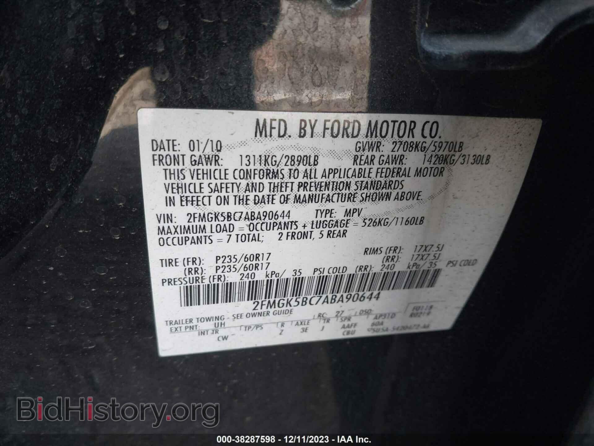 2010 FORD FLEX - VIN: 2FMGK5BC7ABA90644 - Photo 9