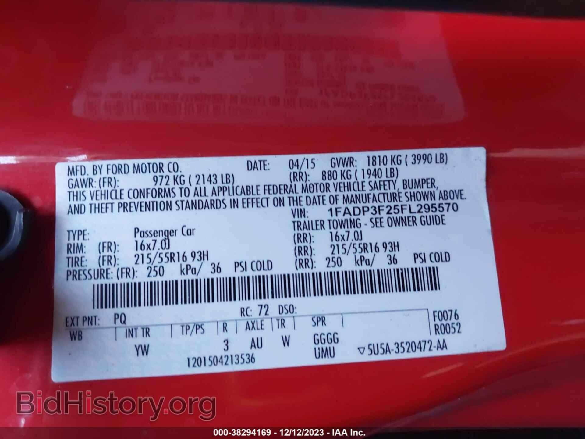 2015 FORD FOCUS - VIN: 1FADP3F25FL295570 - Фото 9
