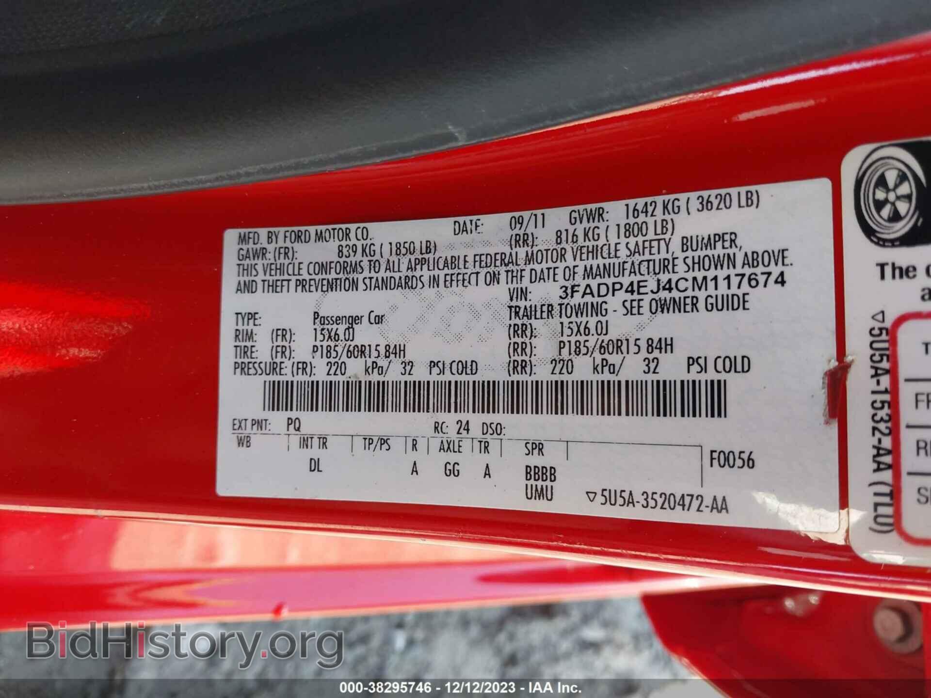 2012 FORD FIESTA - VIN: 3FADP4EJ4CM117674 - Photo 9