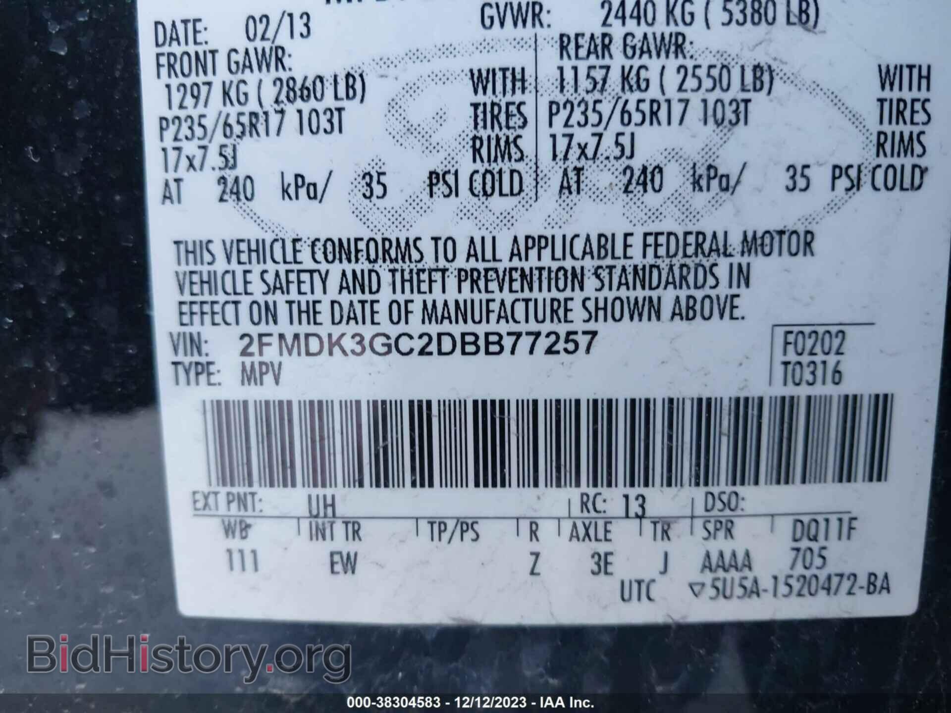 2013 FORD EDGE - VIN: 2FMDK3GC2DBB77257 - Photo 9