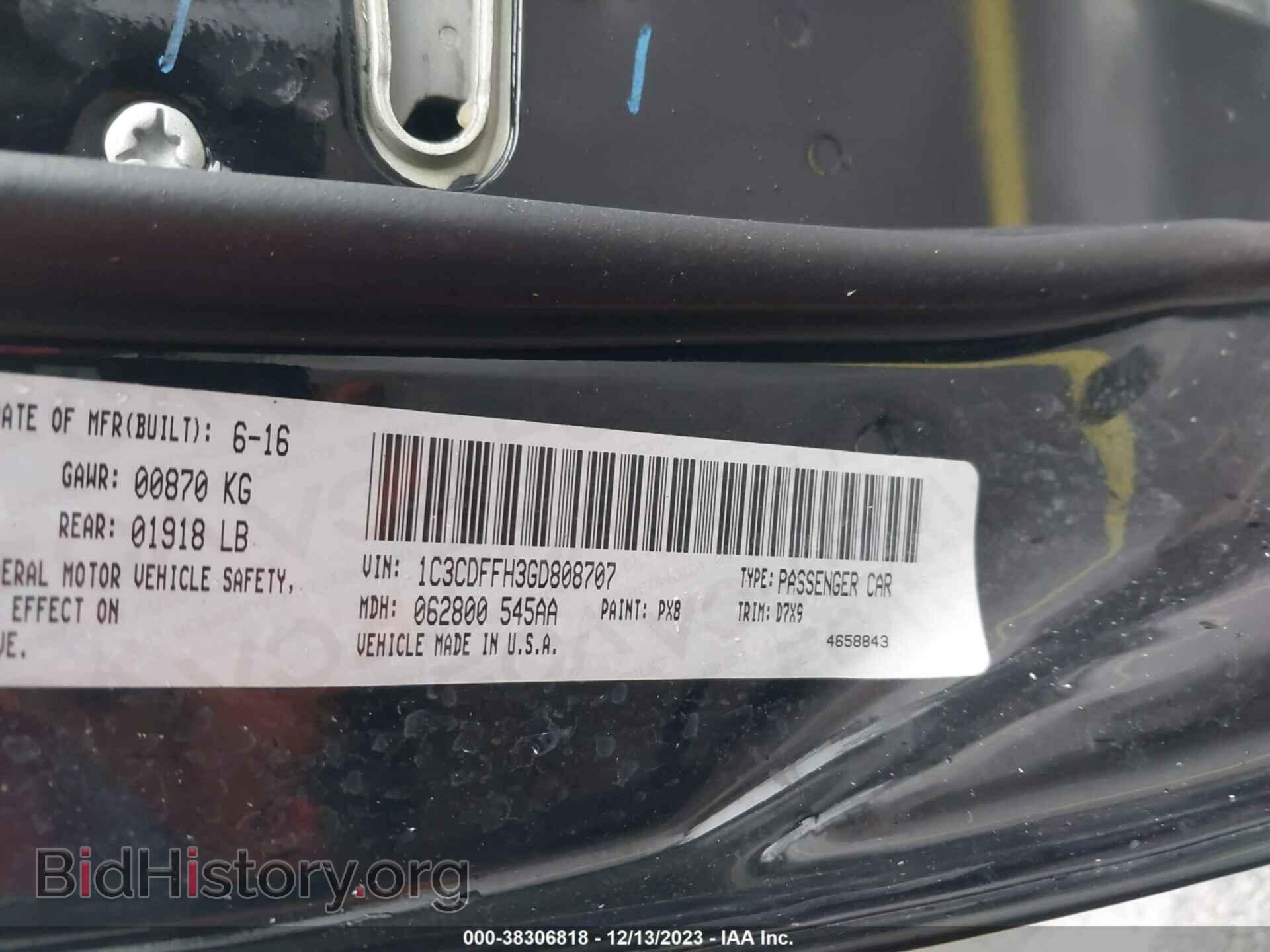 2016 DODGE DART - VIN: 1C3CDFFH3GD808707 - Фото 9