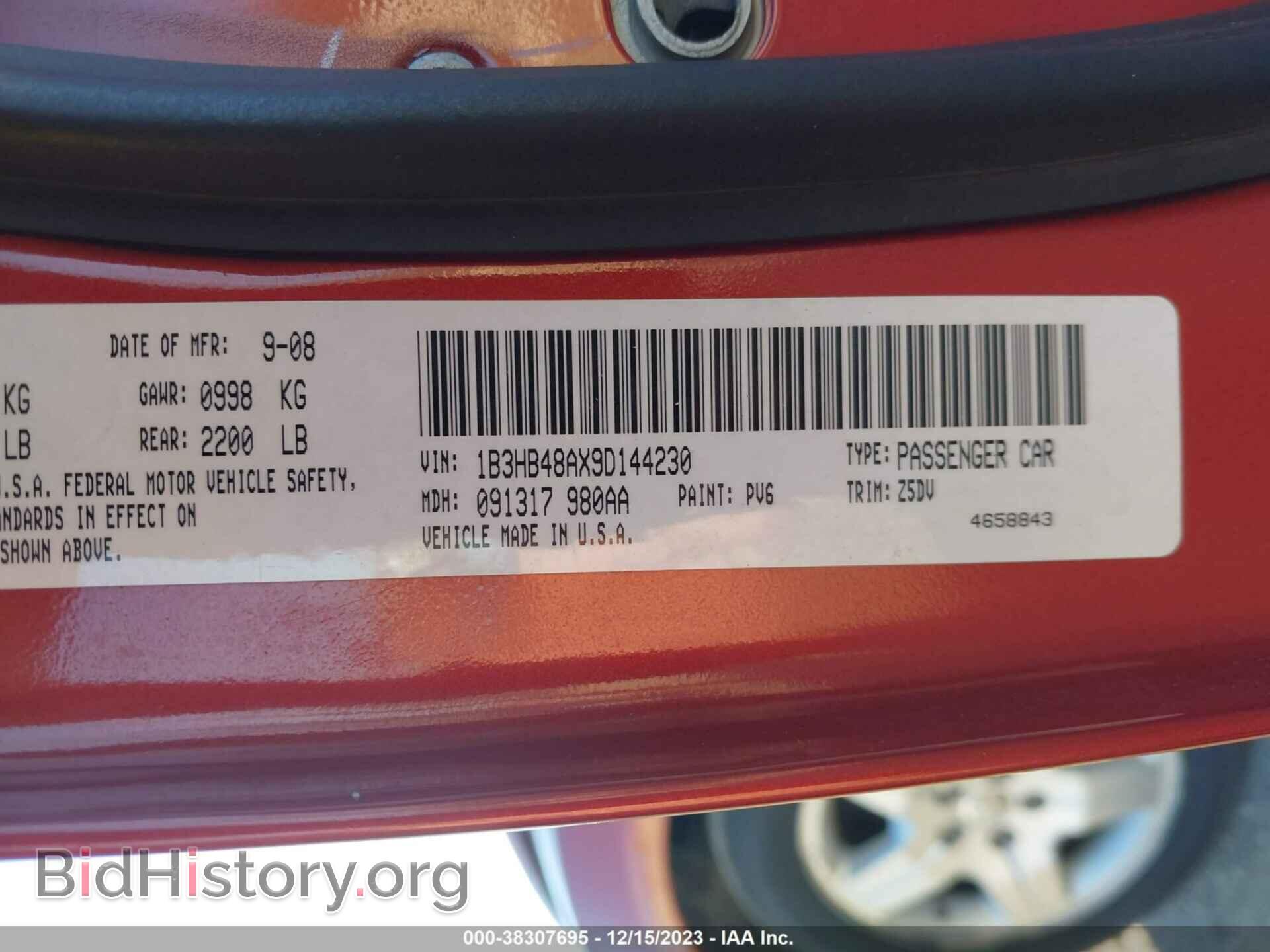 2009 DODGE CALIBER - VIN: 1B3HB48AX9D144230 - Фото 9