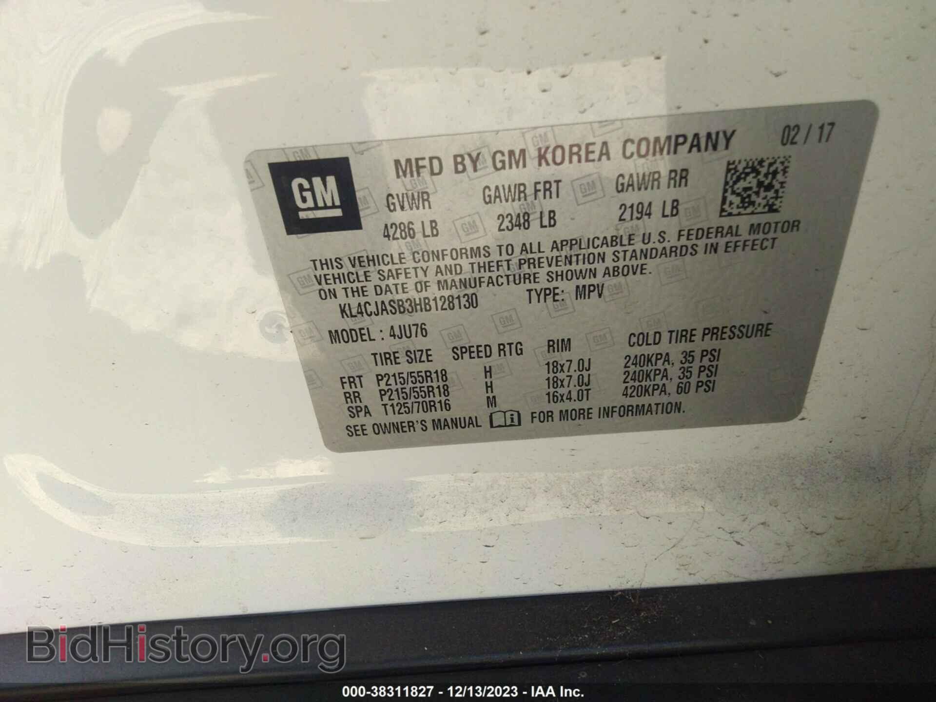 2017 BUICK ENCORE - VIN: KL4CJASB3HB128130 - Photo 9