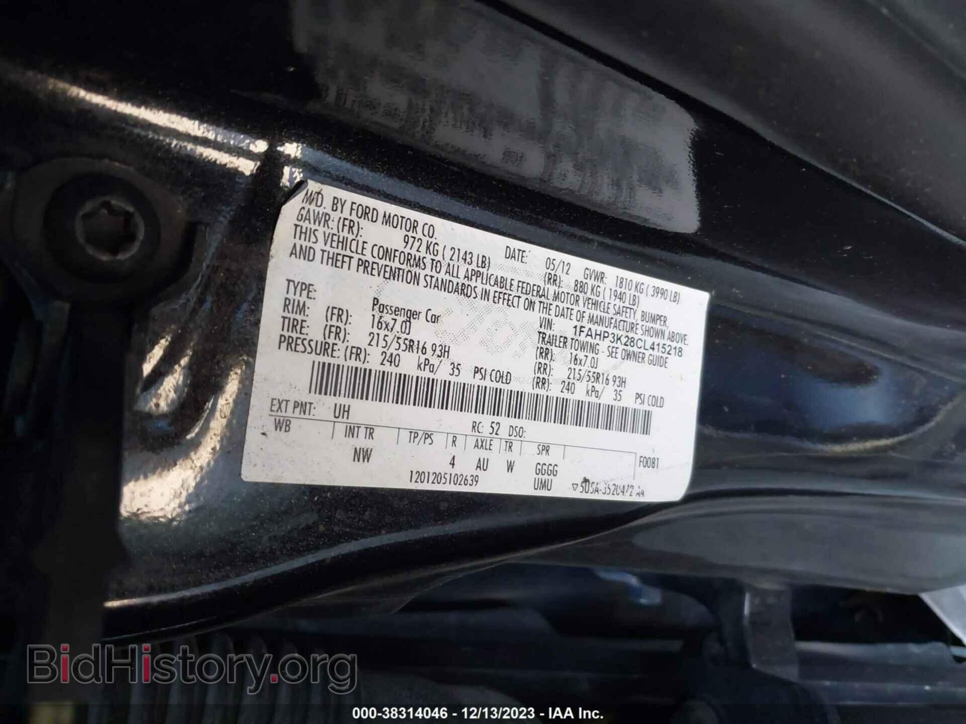 2012 FORD FOCUS - VIN: 1FAHP3K28CL415218 - Photo 9