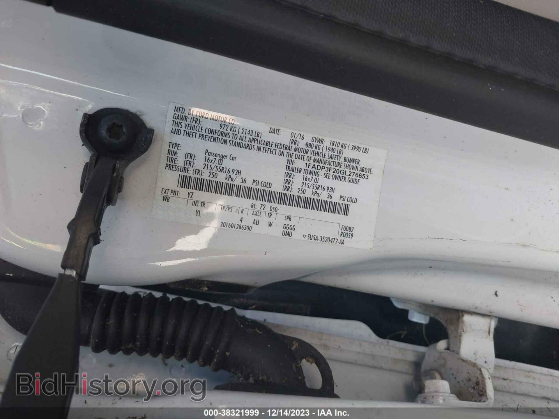 2016 FORD FOCUS - VIN: 1FADP3F20GL276653 - Фото 9