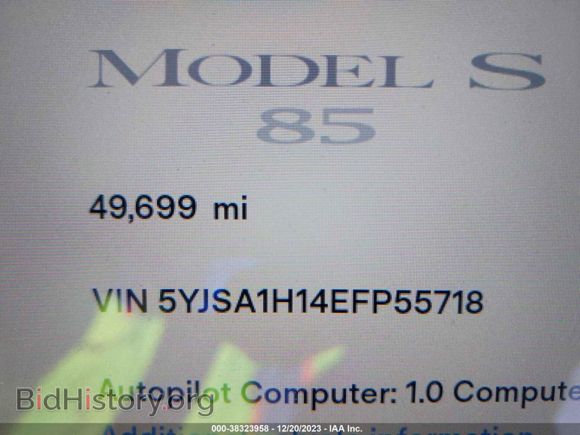 2014 TESLA MODEL S - VIN: 5YJSA1H14EFP55718 - Фото 7