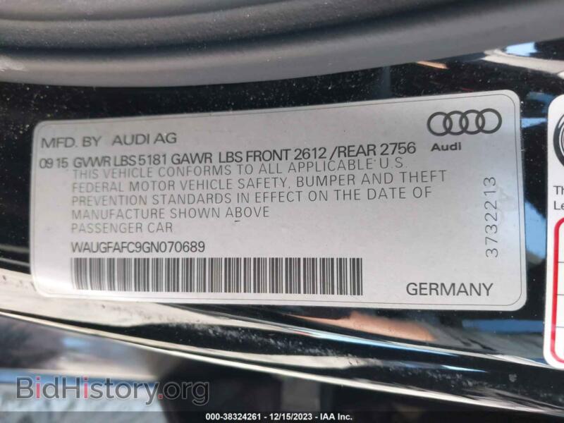 2016 Audi A6 (VIN WAUGFAFC9GN070689) — photo 9 of 16
