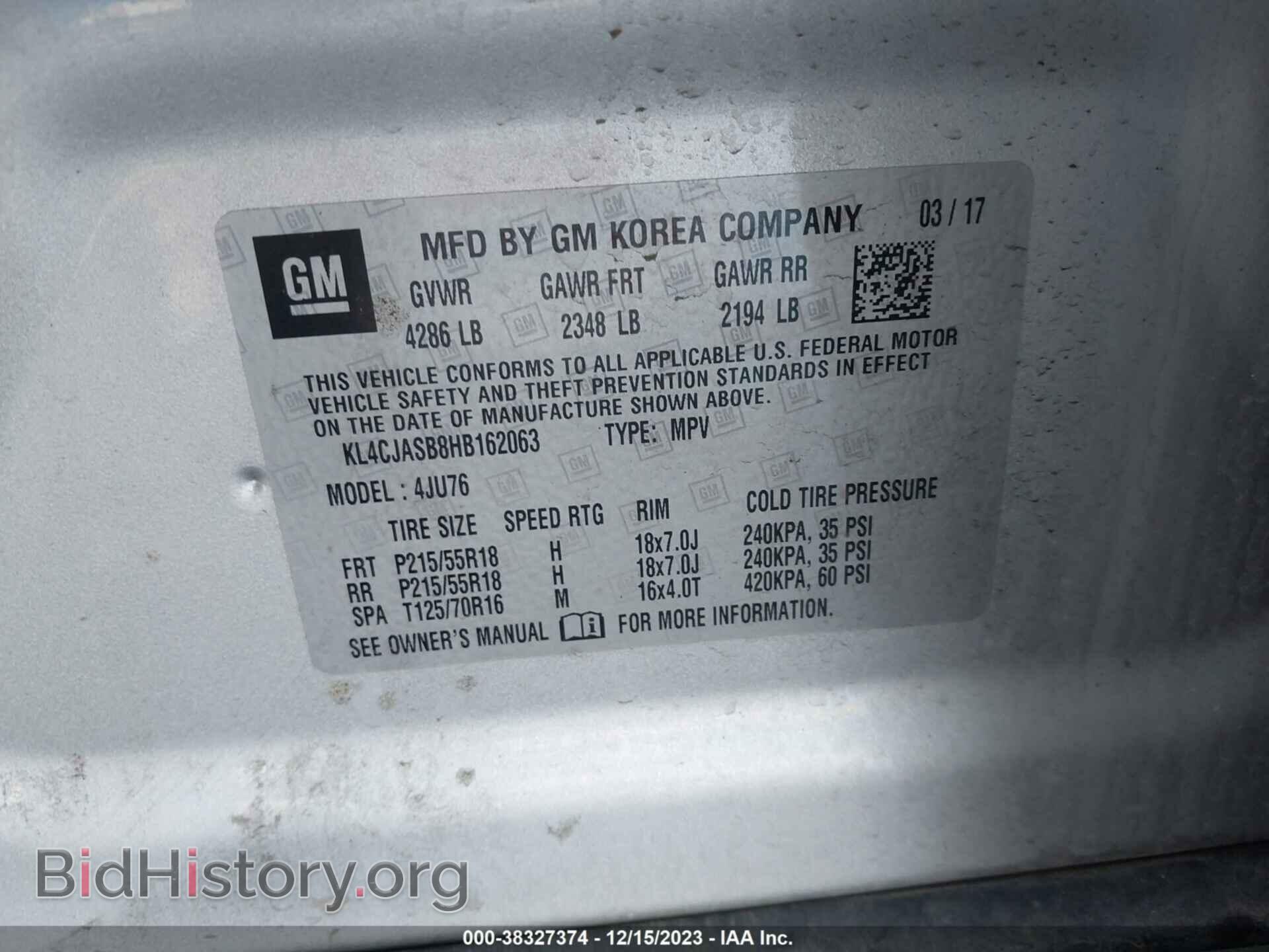 2017 BUICK ENCORE - VIN: KL4CJASB8HB162063 - Photo 9