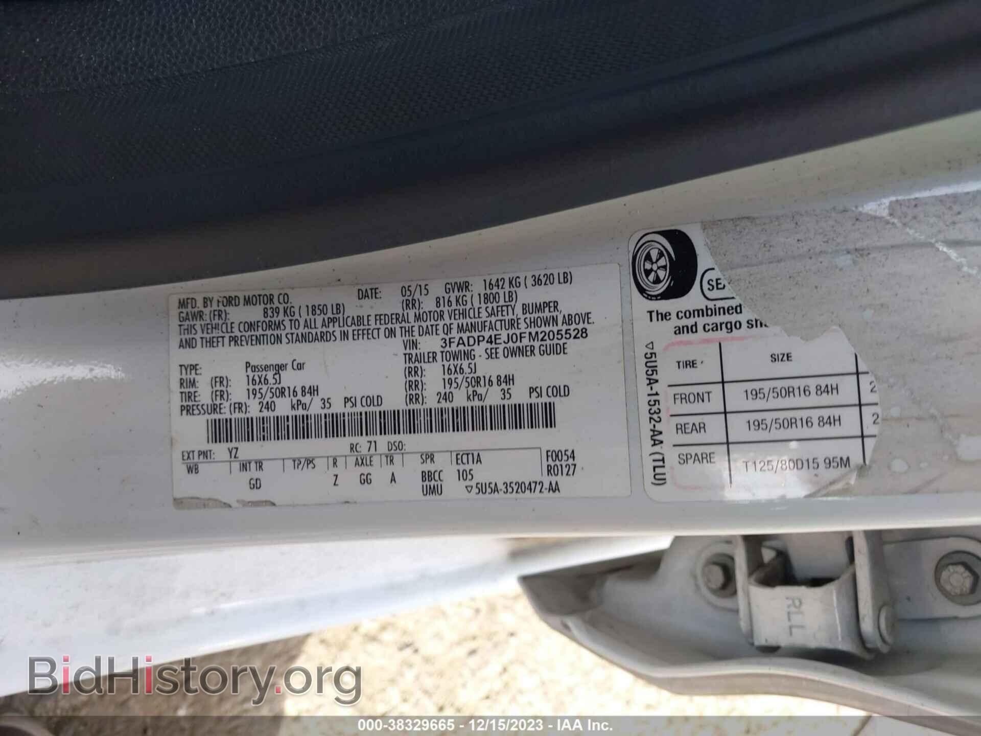 2015 FORD FIESTA - VIN: 3FADP4EJ0FM205528 - Фото 9
