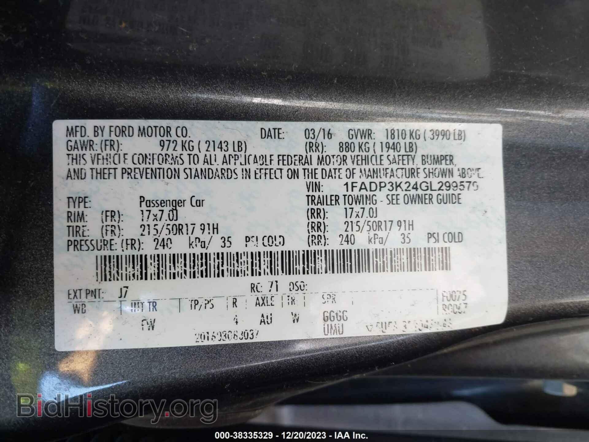2016 FORD FOCUS - VIN: 1FADP3K24GL299570 - Photo 9