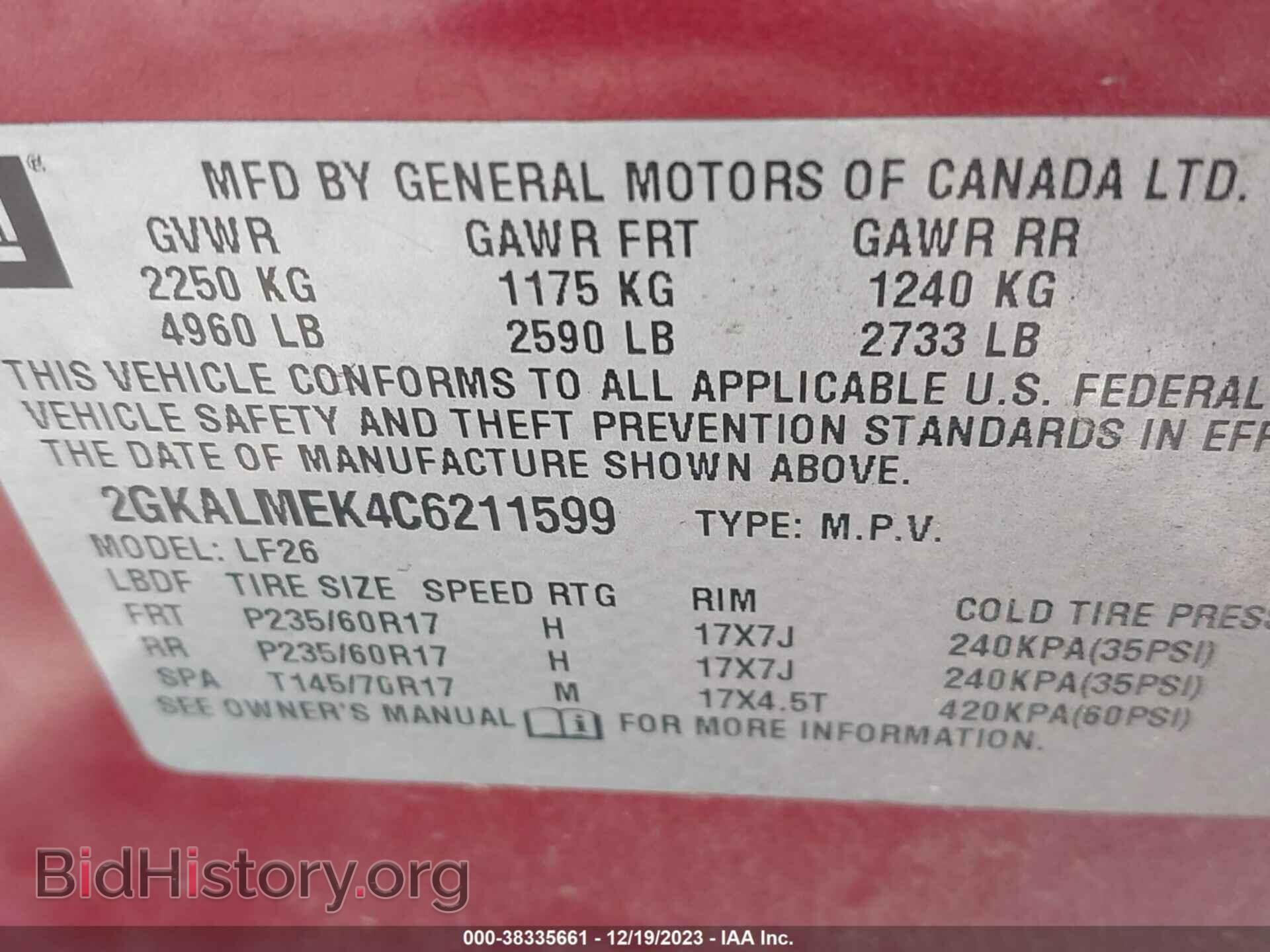 2012 GMC TERRAIN - VIN: 2GKALMEK4C6211599 - Photo 9