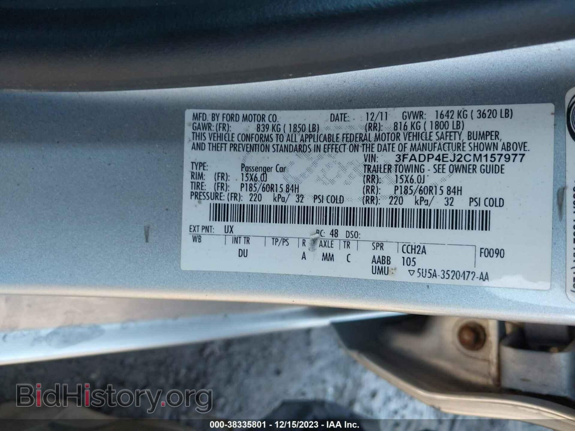 2012 FORD FIESTA - VIN: 3FADP4EJ2CM157977 - Photo 9