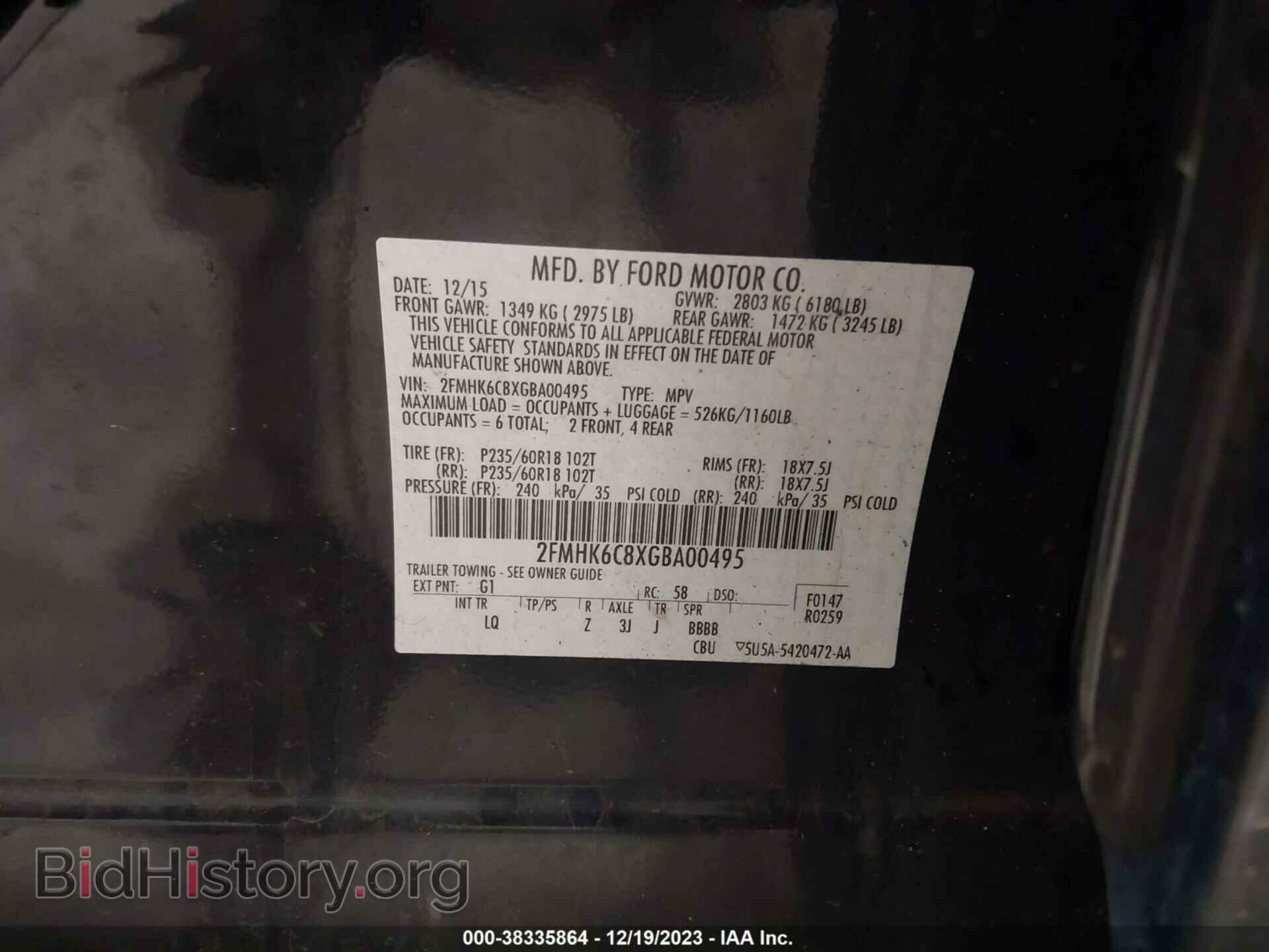 2016 FORD FLEX - VIN: 2FMHK6C8XGBA00495 - Photo 9