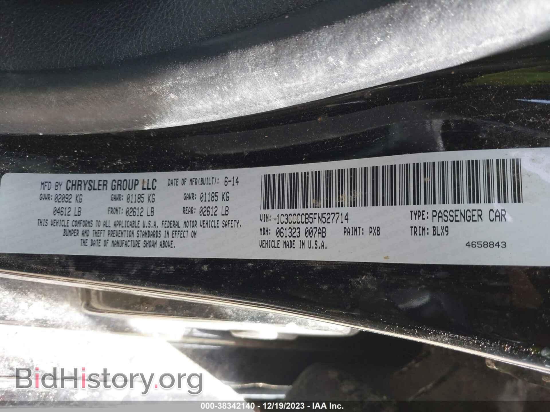 2015 CHRYSLER 200 - VIN: 1C3CCCCB5FN527714 - Фото 9