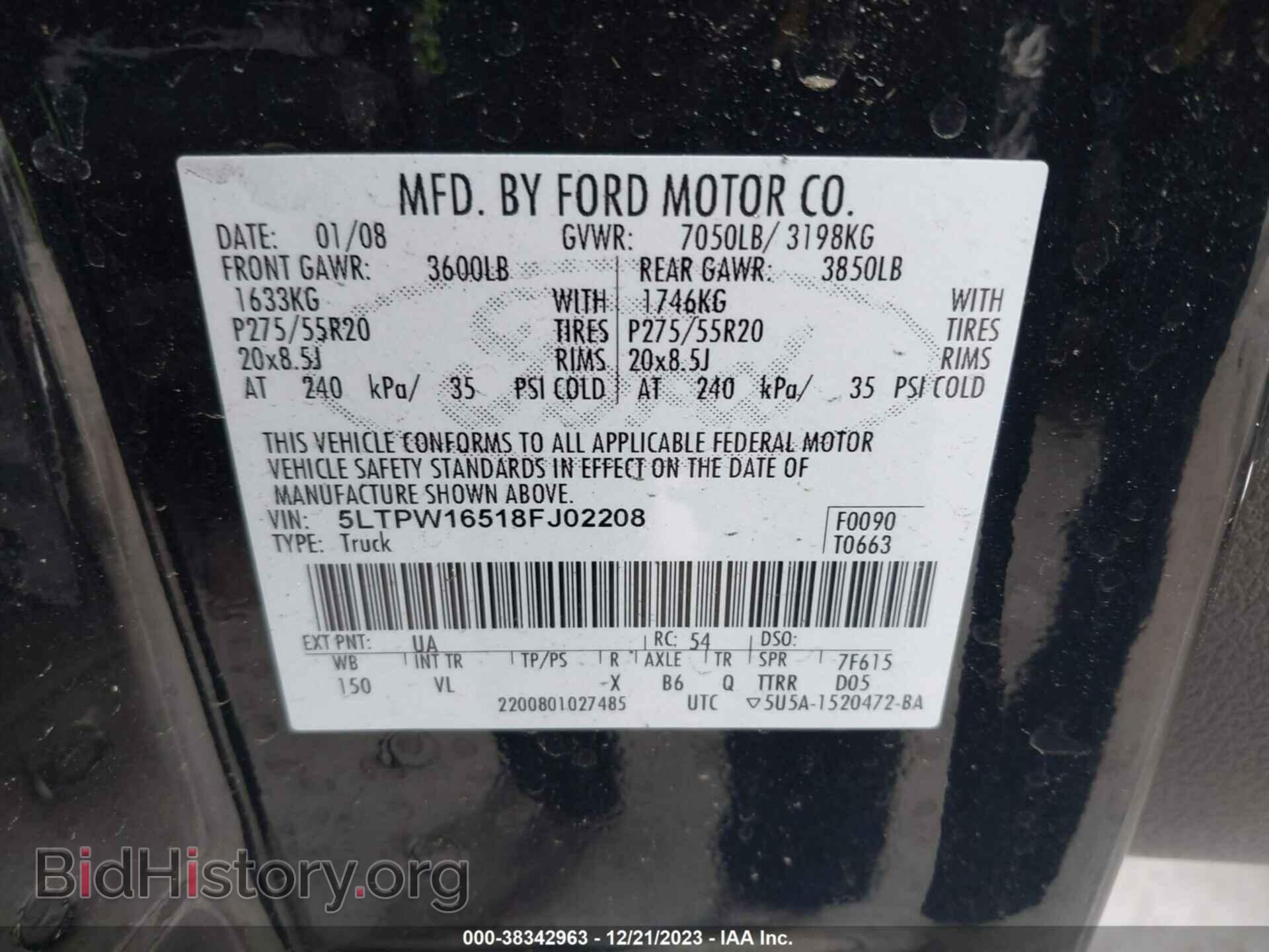 2008 LINCOLN MARK LT - VIN: 5LTPW16518FJ02208 - Photo 9