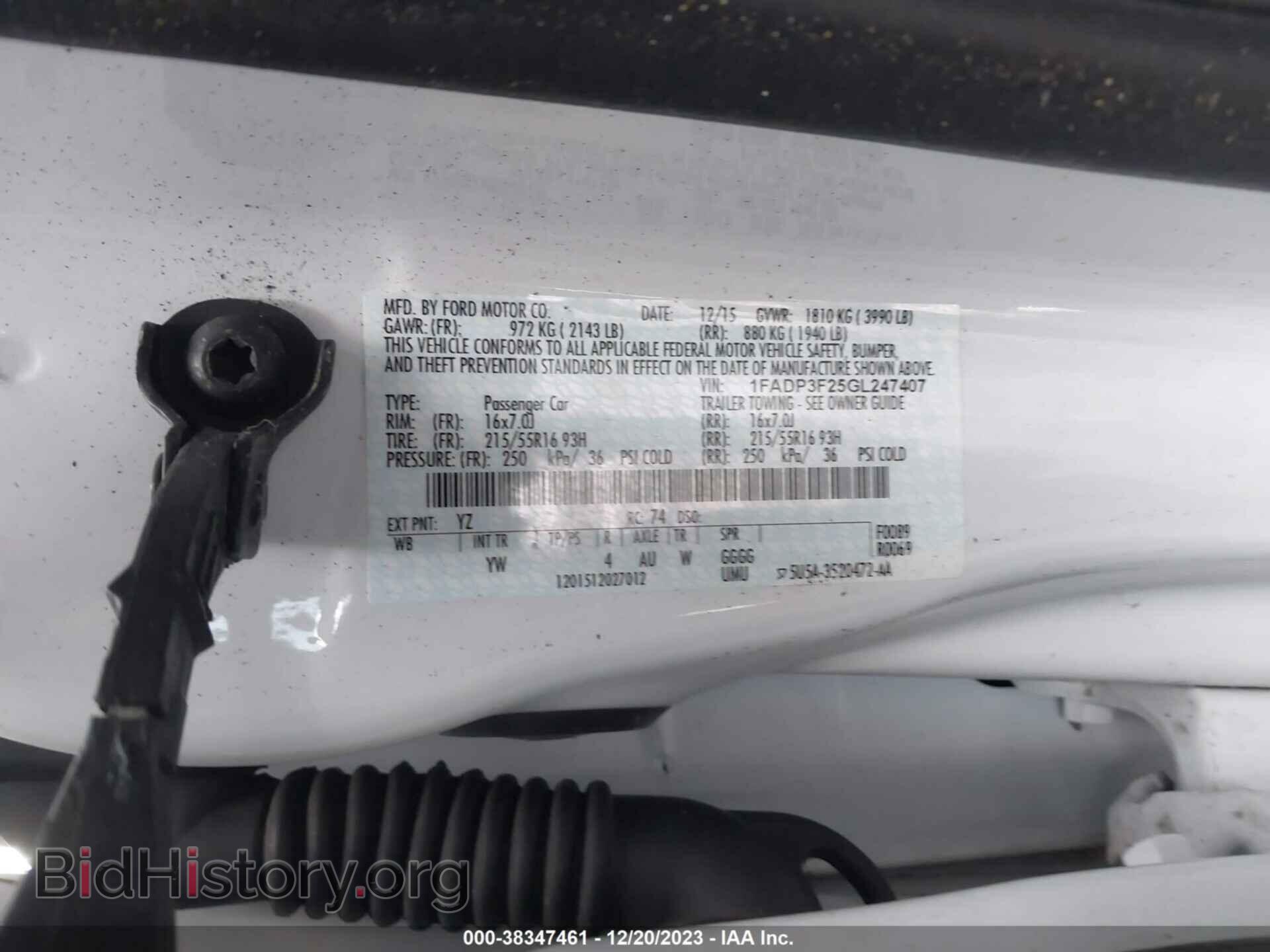2016 FORD FOCUS - VIN: 1FADP3F25GL247407 - Фото 9