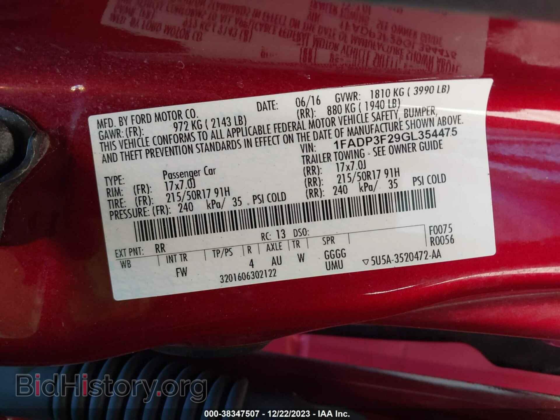 2016 FORD FOCUS - VIN: 1FADP3F29GL354475 - Photo 9