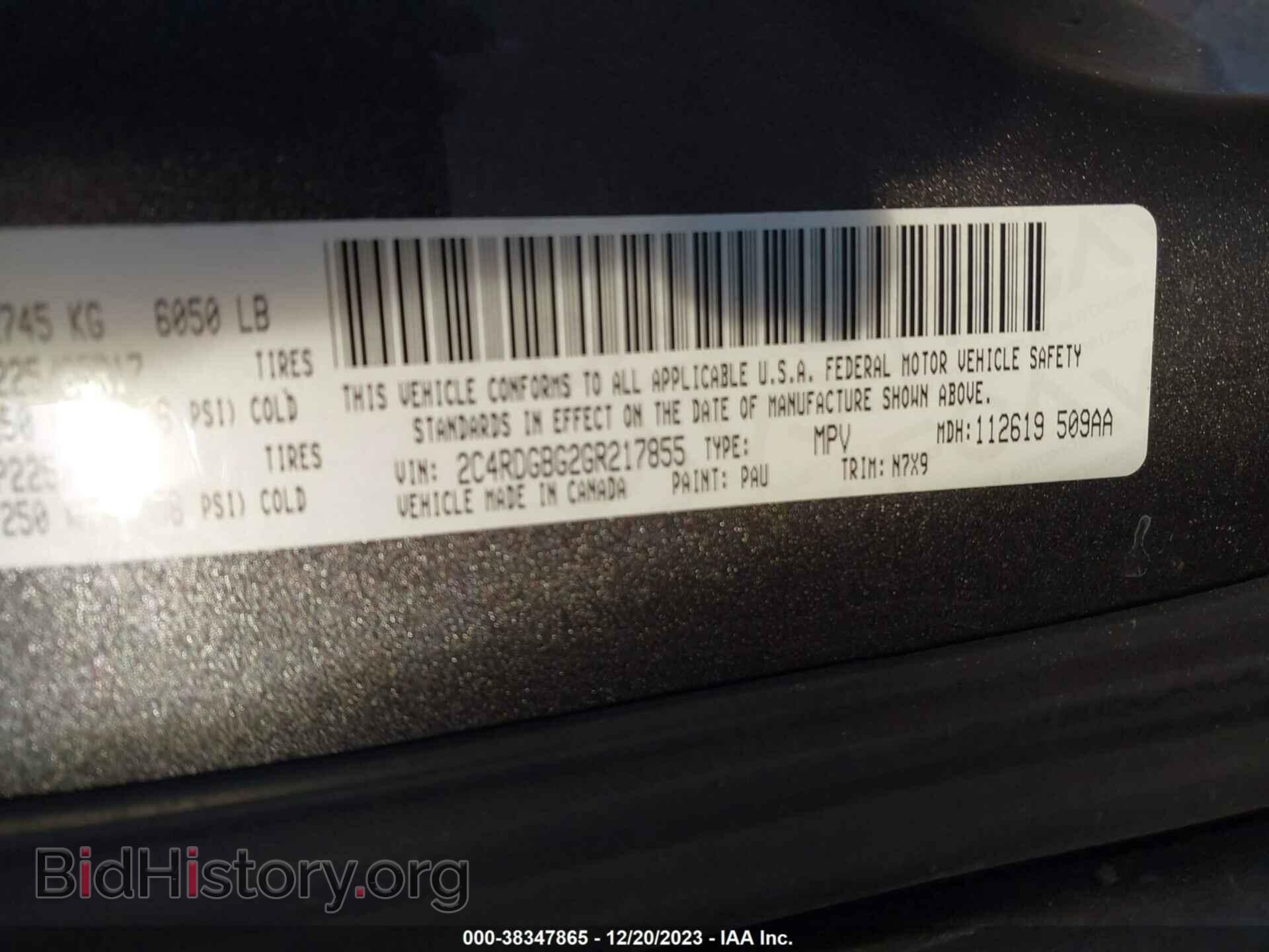 2016 DODGE GRAND CARAVAN - VIN: 2C4RDGBG2GR217855 - Фото 9
