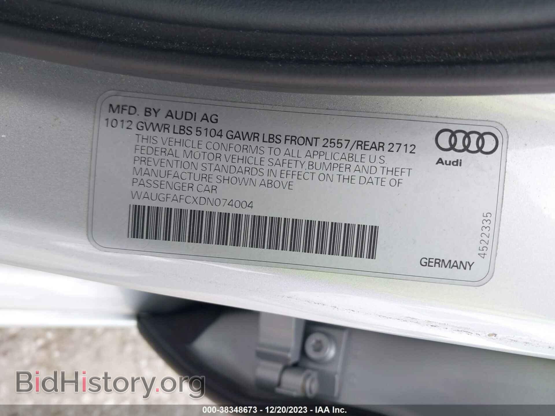 2013 AUDI A6 - VIN: WAUGFAFCXDN074004 - Фото 9